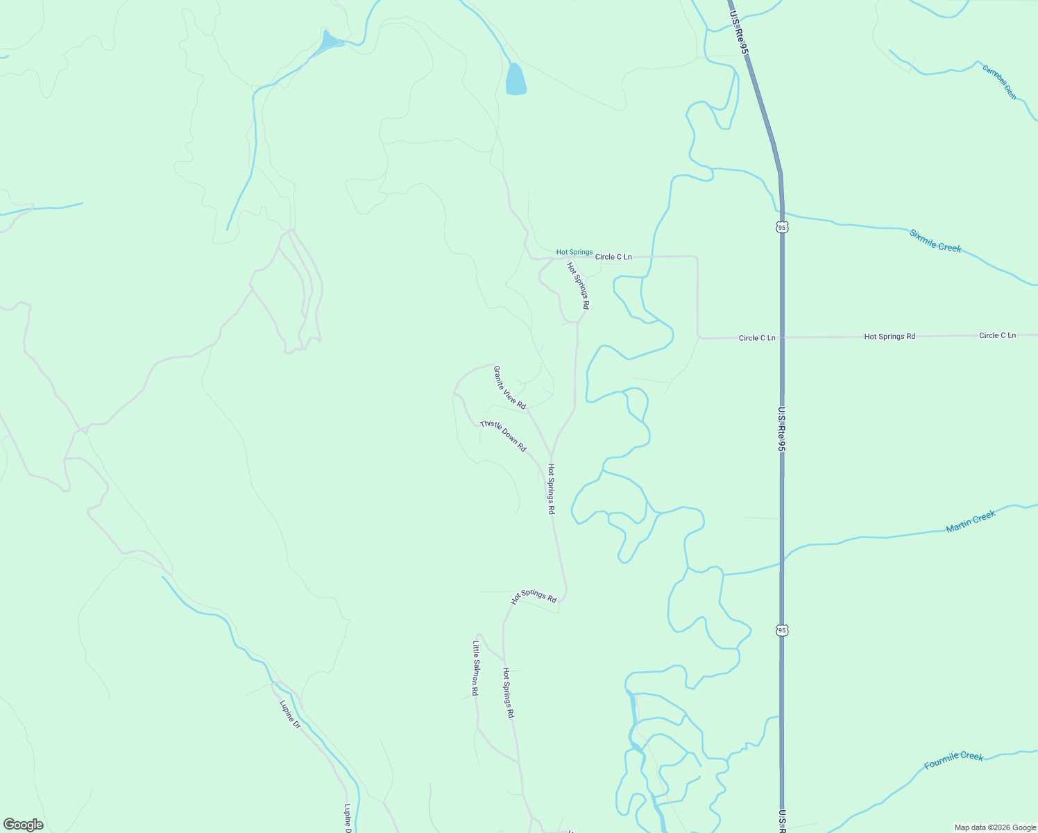 map of restaurants, bars, coffee shops, grocery stores, and more near 4023 Granite View Road in New Meadows