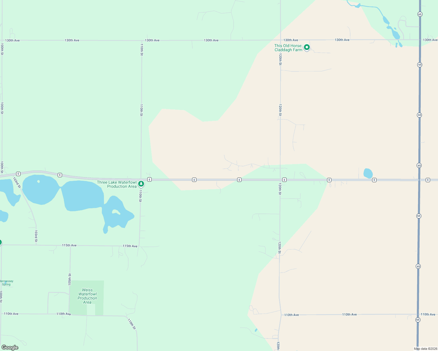 map of restaurants, bars, coffee shops, grocery stores, and more near 1207 117th Street in New Richmond