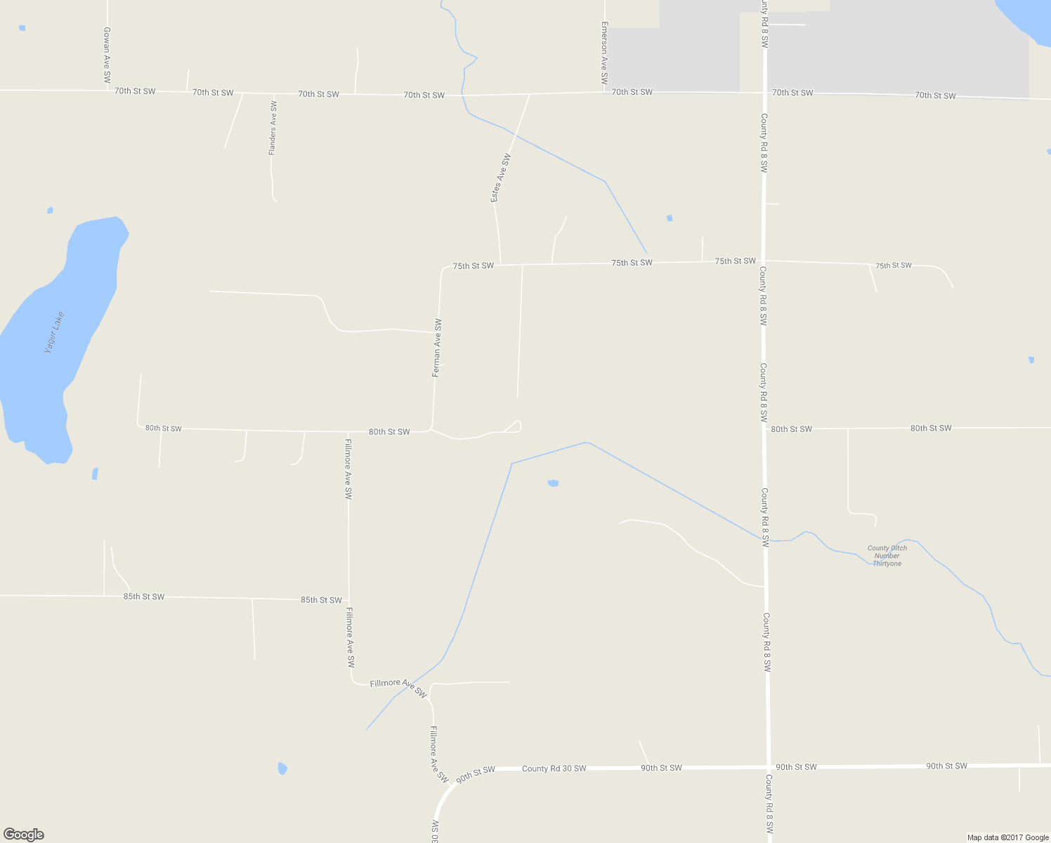 map of restaurants, bars, coffee shops, grocery stores, and more near 7998 Ferman Avenue Southwest in Waverly