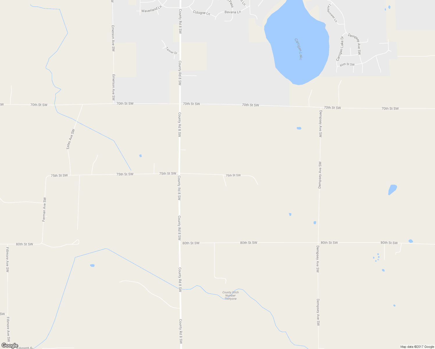 map of restaurants, bars, coffee shops, grocery stores, and more near 3676 75th Street Southwest in Waverly