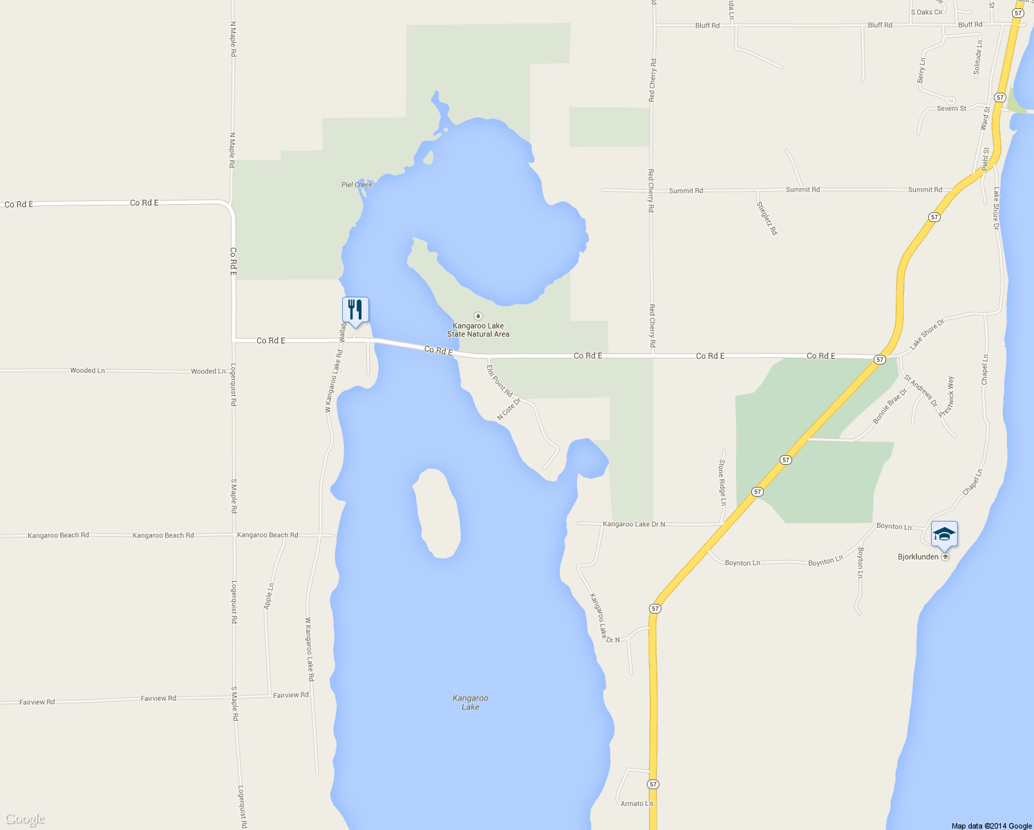 map of restaurants, bars, coffee shops, grocery stores, and more near 7673 Elm Point Rd in Door