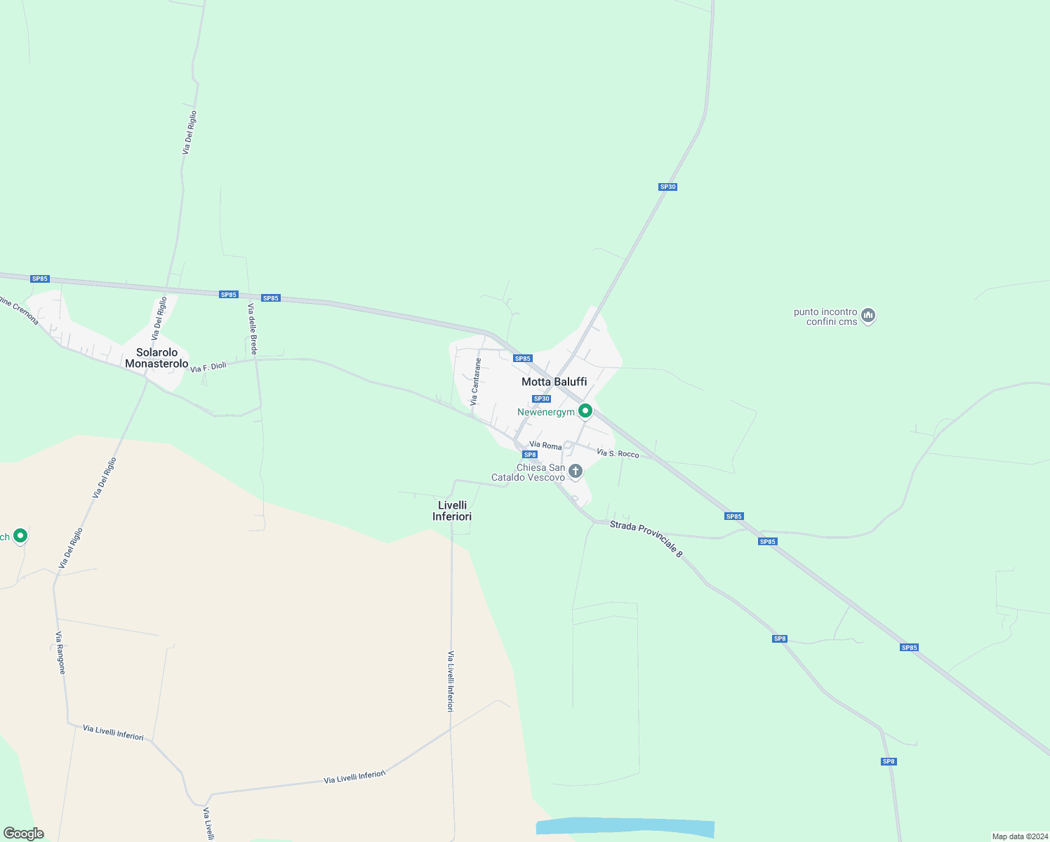 map of restaurants, bars, coffee shops, grocery stores, and more near Strada Provinciale 30 in Motta Baluffi