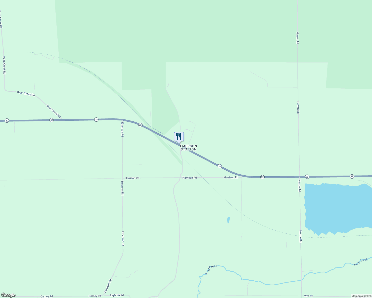 map of restaurants, bars, coffee shops, grocery stores, and more near 9961 Michigan 32 in Herron