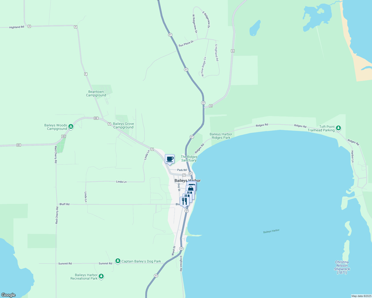 Wisconsin 57, Baileys Harbor WI Walk Score