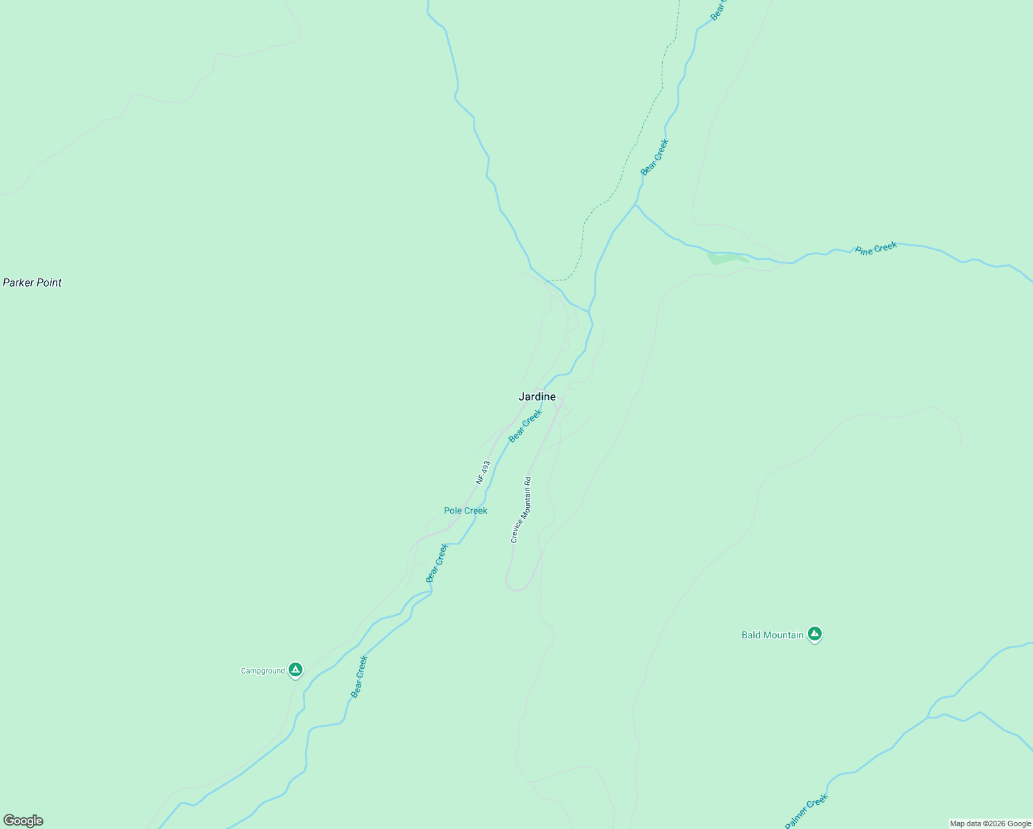 map of restaurants, bars, coffee shops, grocery stores, and more near 196-402 National Forest Development Road 493 in Gardiner
