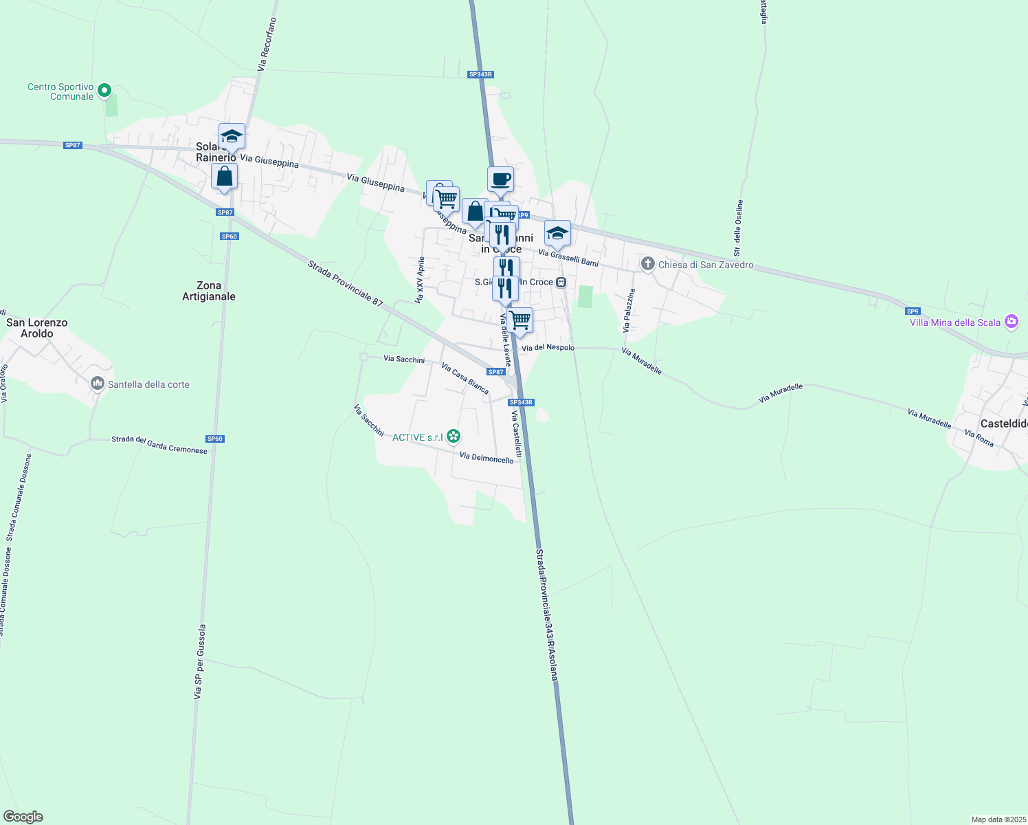 map of restaurants, bars, coffee shops, grocery stores, and more near 10 Via Cignone in San Giovanni in Croce