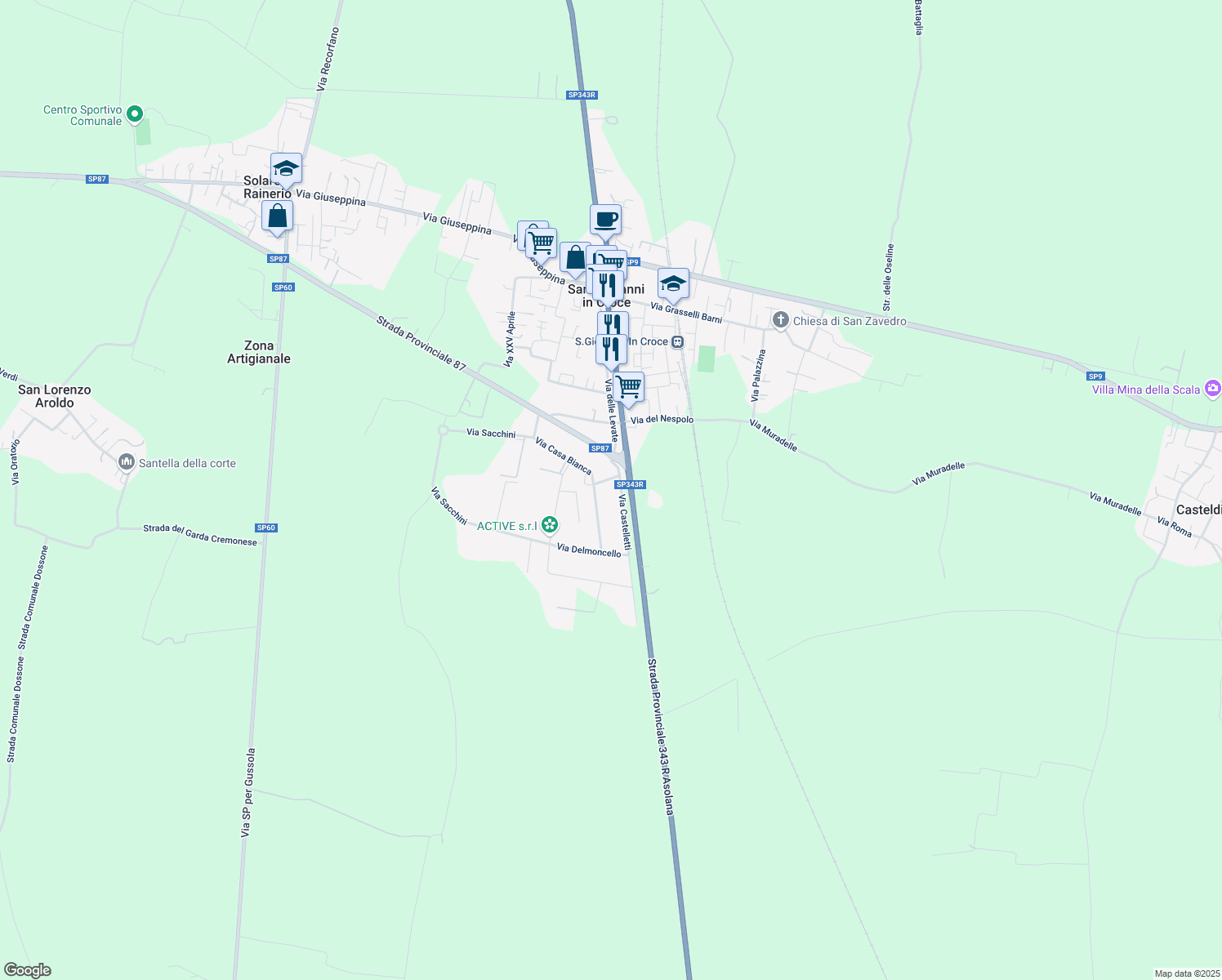 map of restaurants, bars, coffee shops, grocery stores, and more near 10 Via Cignone in San Giovanni in Croce