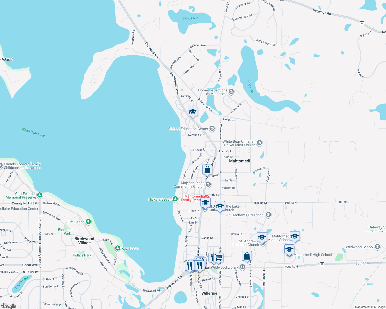 map of restaurants, bars, coffee shops, grocery stores, and more near 1158 Park Avenue in Saint Paul