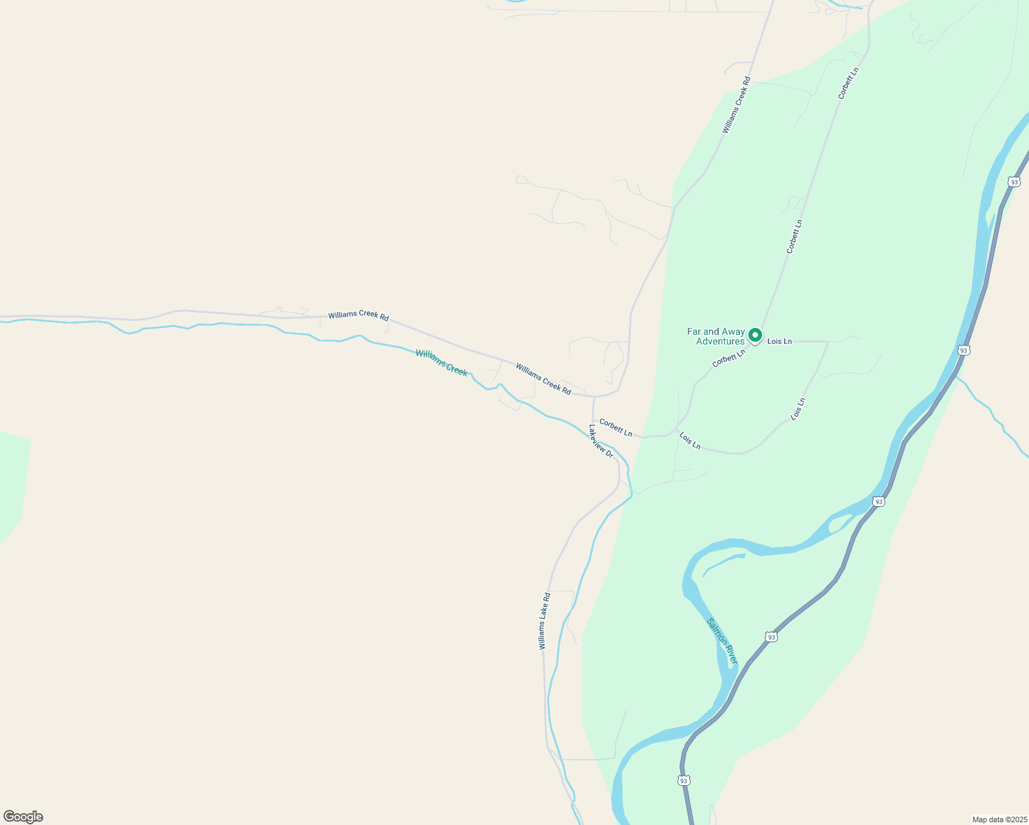 map of restaurants, bars, coffee shops, grocery stores, and more near 1-99 Wood Acre Road in Salmon