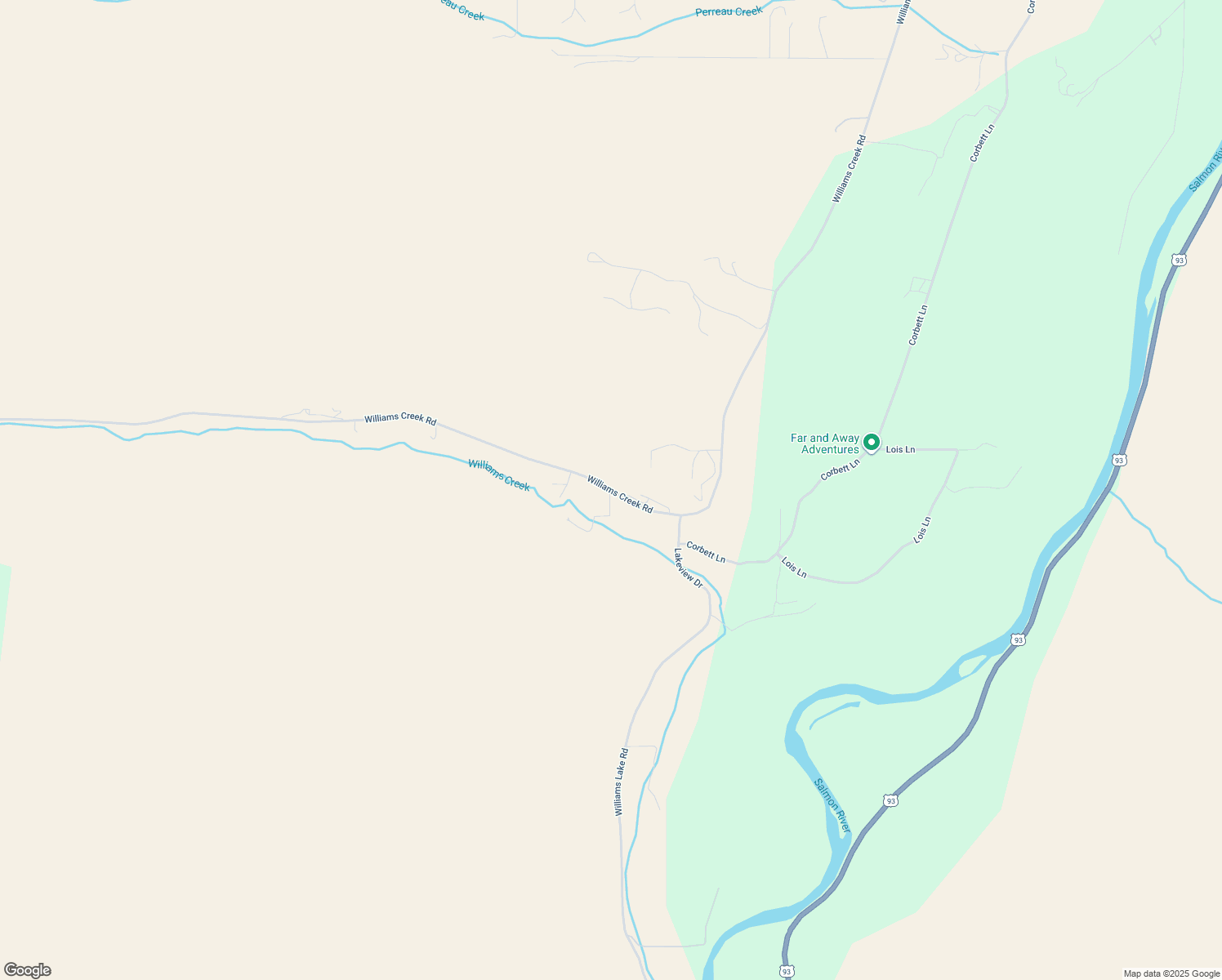 map of restaurants, bars, coffee shops, grocery stores, and more near 1 Wood Acre Road in Salmon