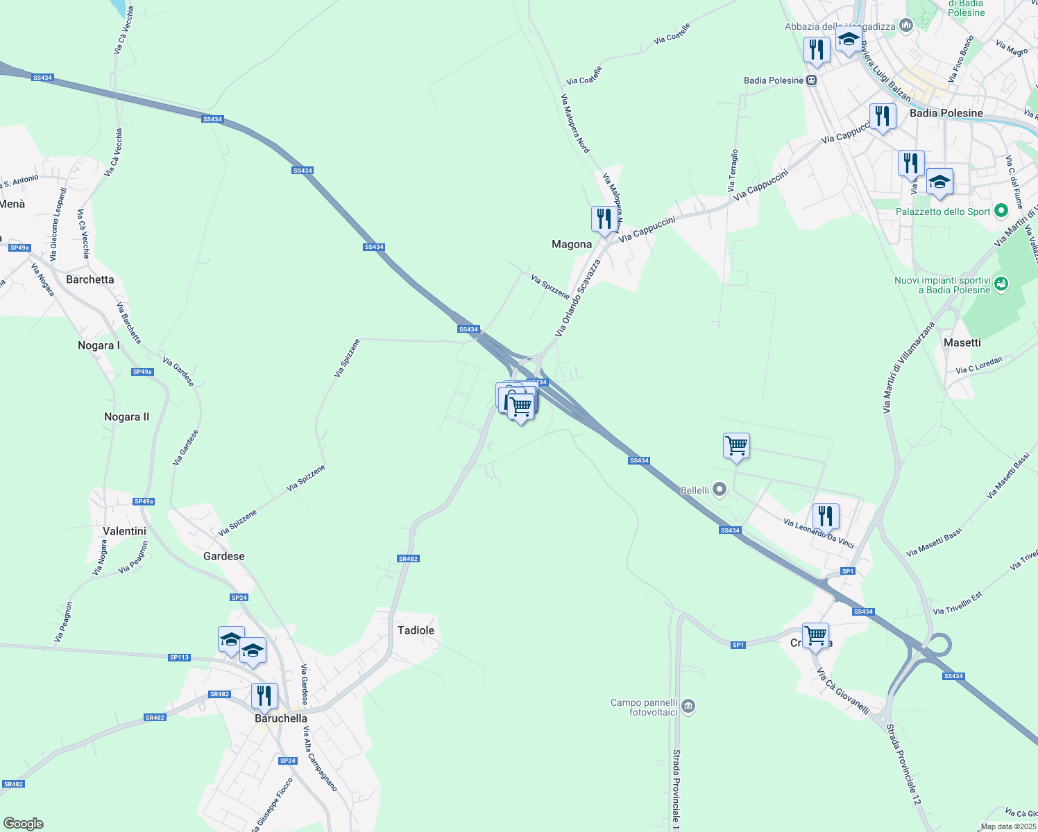 map of restaurants, bars, coffee shops, grocery stores, and more near 1769 Via Oriano Scavazza in Faro