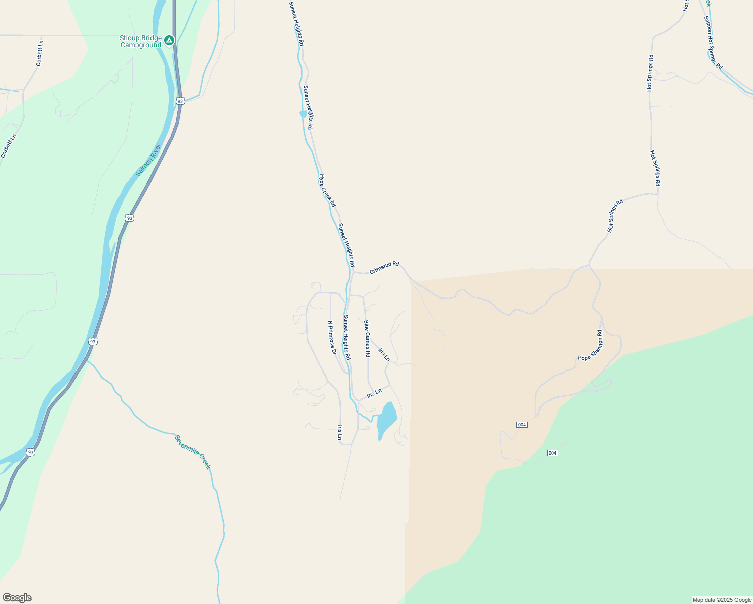 map of restaurants, bars, coffee shops, grocery stores, and more near 10 Blue Camas Road in Salmon