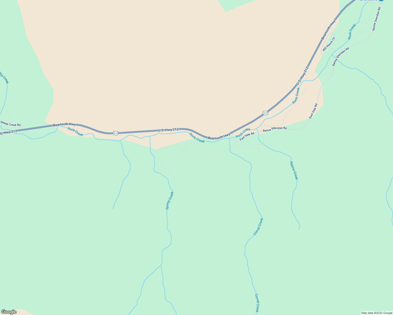 map of restaurants, bars, coffee shops, grocery stores, and more near 35 Spring Creek Road in Red Lodge