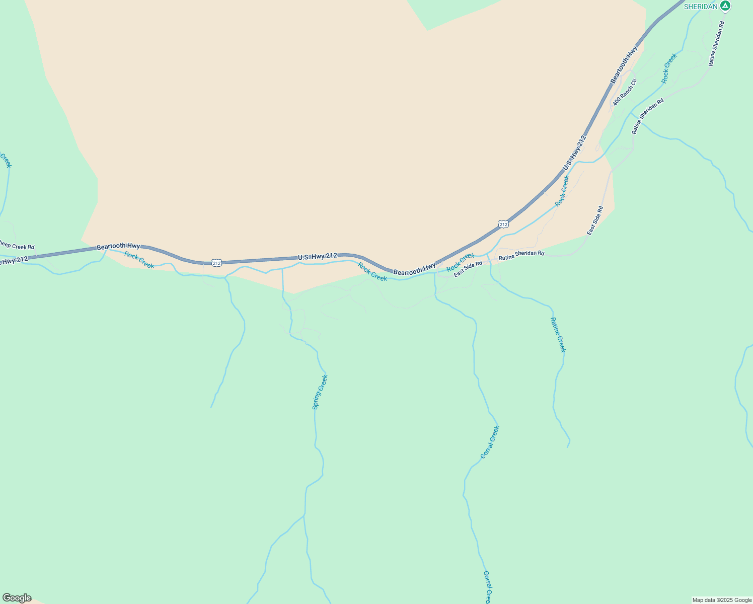 map of restaurants, bars, coffee shops, grocery stores, and more near 35 Spring Creek Road in Red Lodge