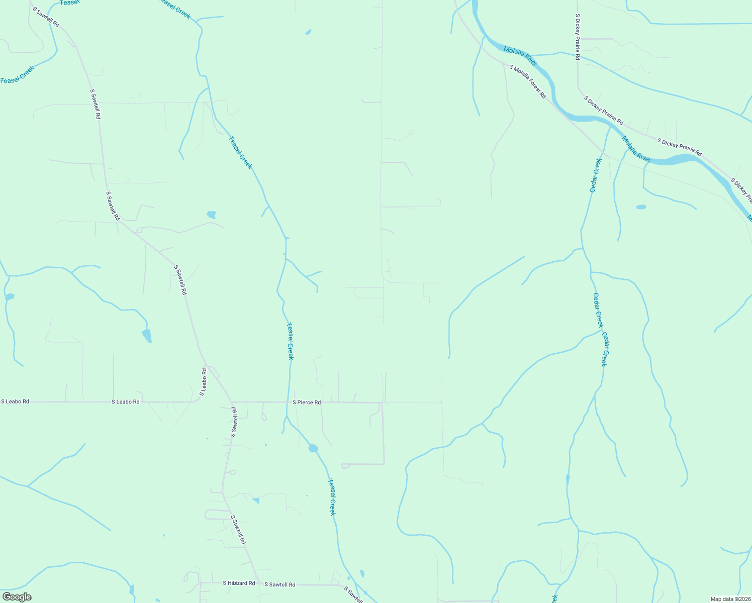 map of restaurants, bars, coffee shops, grocery stores, and more near 15687 South Tall Timber Lane in Molalla