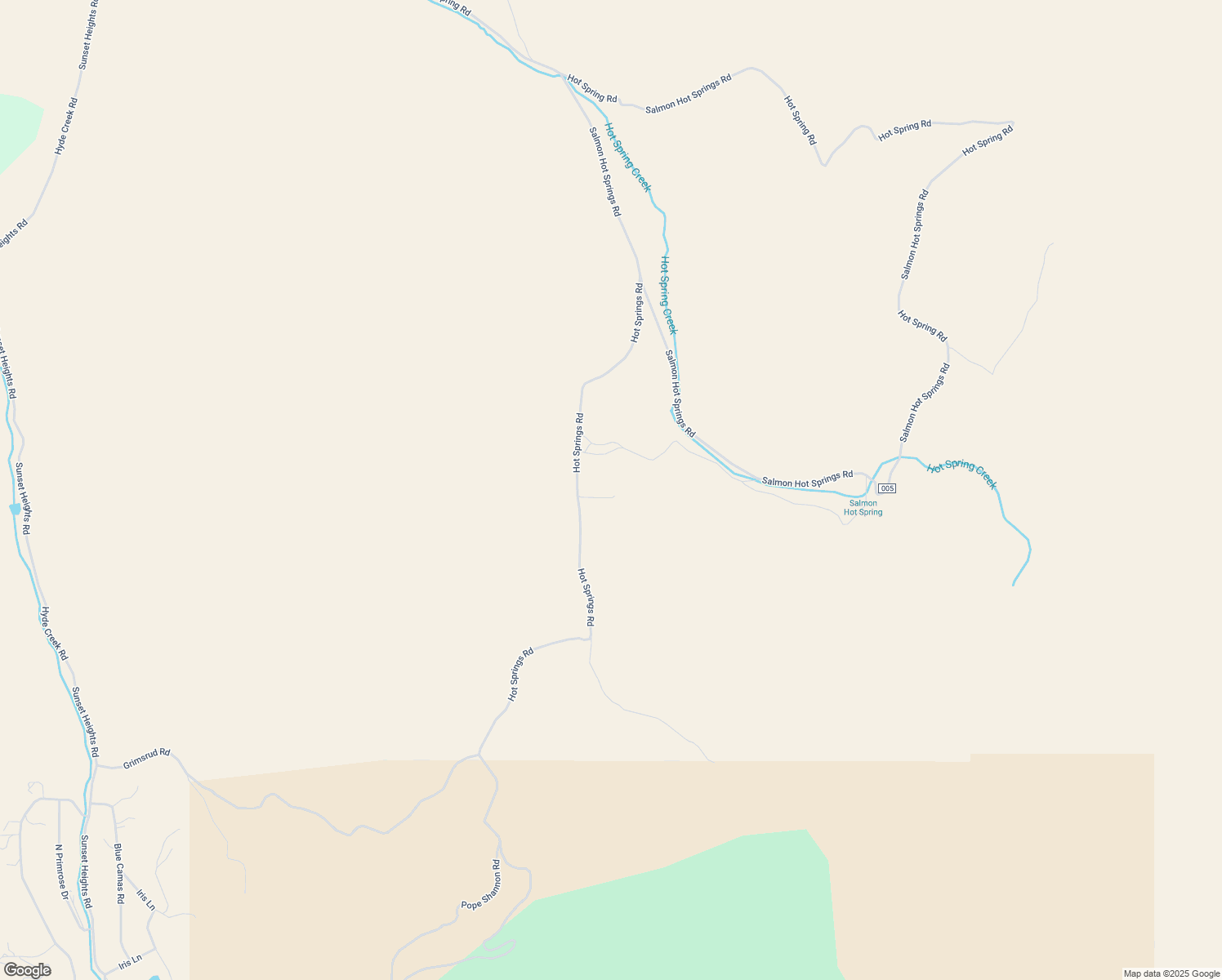 map of restaurants, bars, coffee shops, grocery stores, and more near Hot Springs Road in Salmon