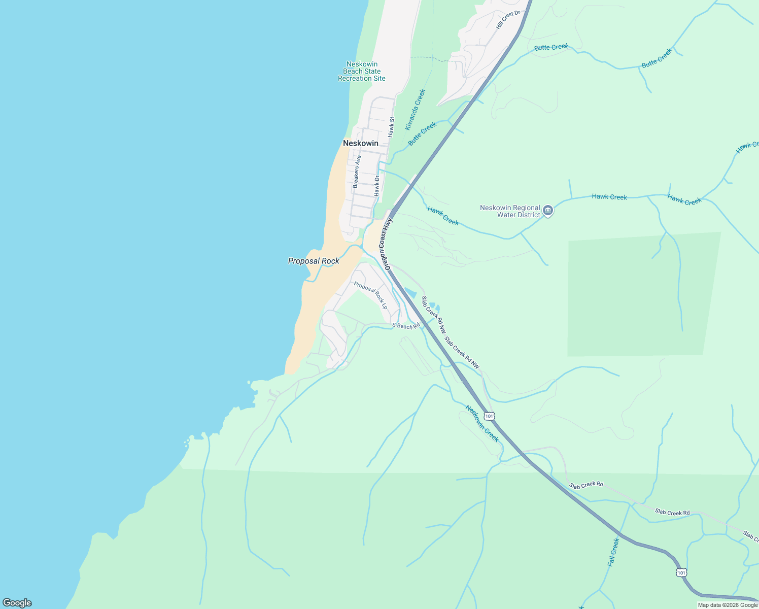 map of restaurants, bars, coffee shops, grocery stores, and more near 49820 Proposal Rock Loop in Neskowin
