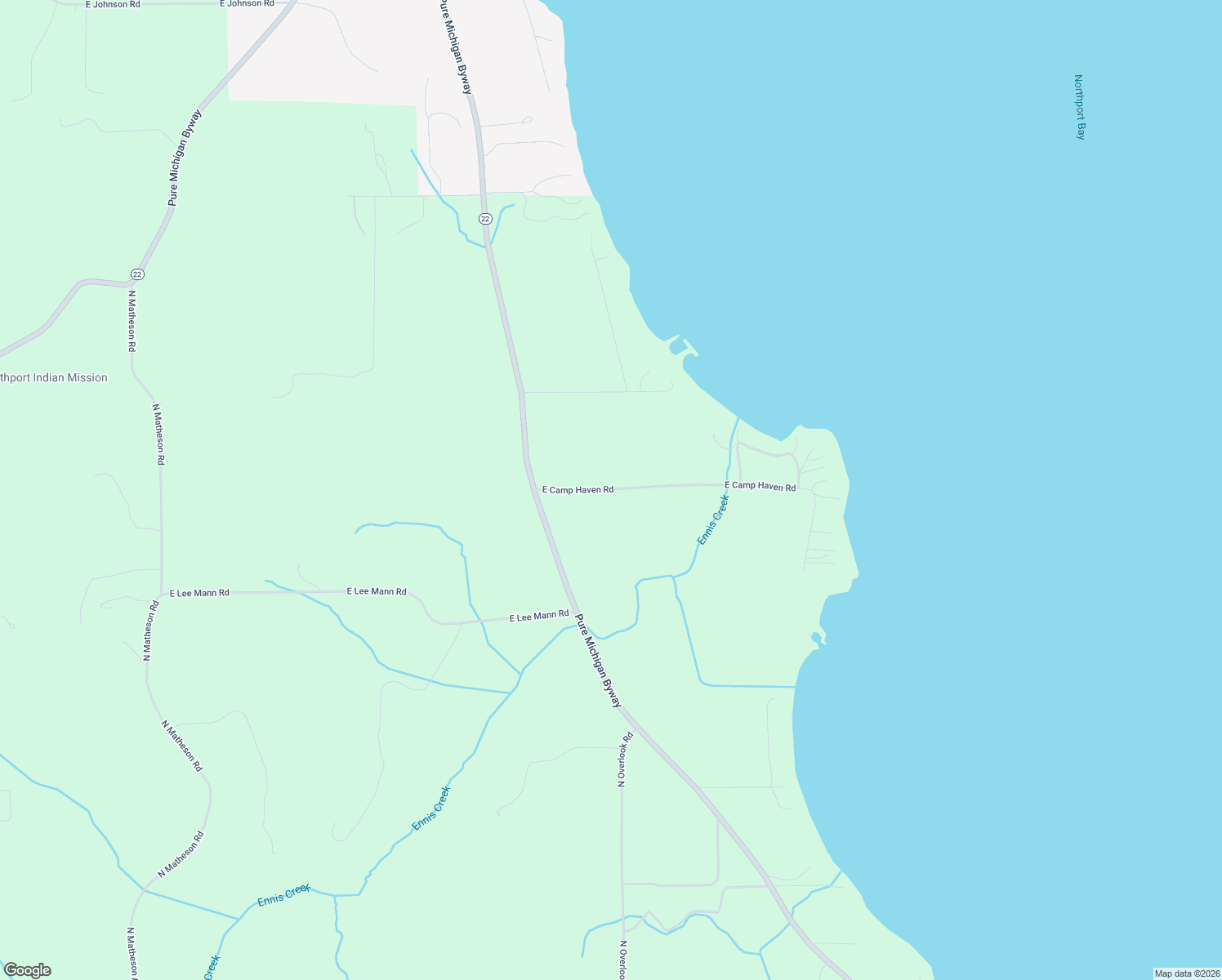 map of restaurants, bars, coffee shops, grocery stores, and more near 8230-11998 East Camp Haven Road in Northport