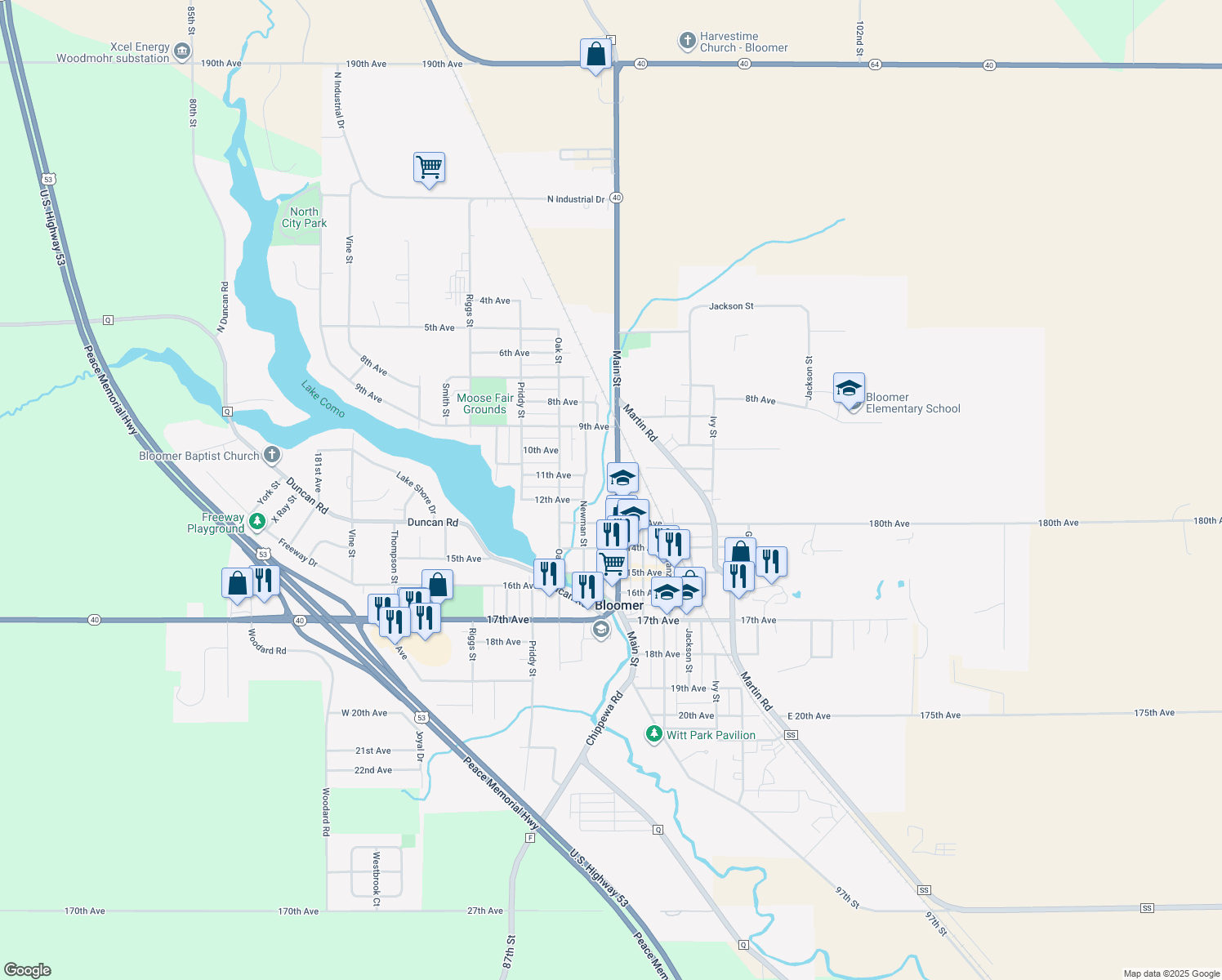 1121 Main Street, Bloomer WI Walk Score