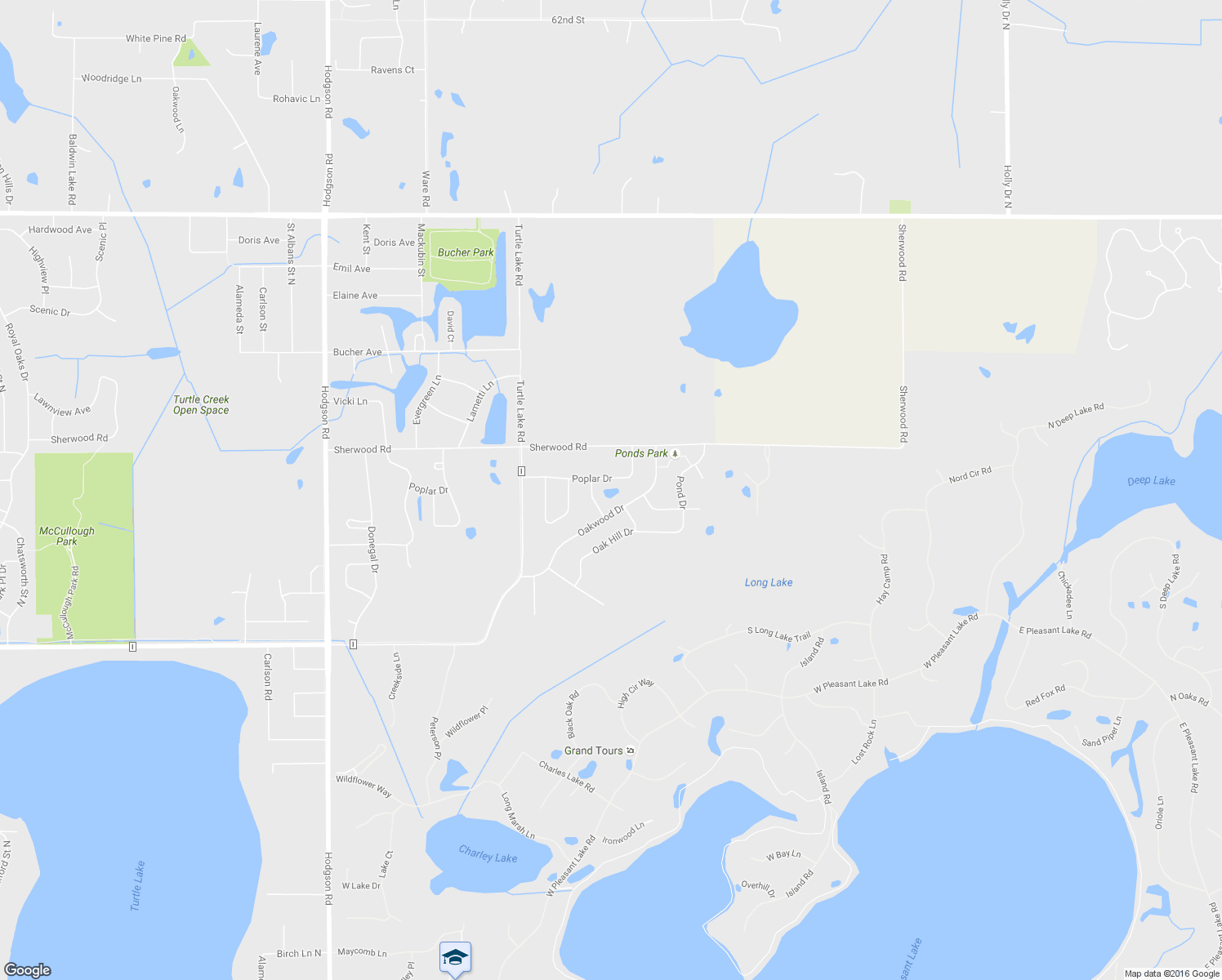 map of restaurants, bars, coffee shops, grocery stores, and more near 270 Poplar Drive in Shoreview