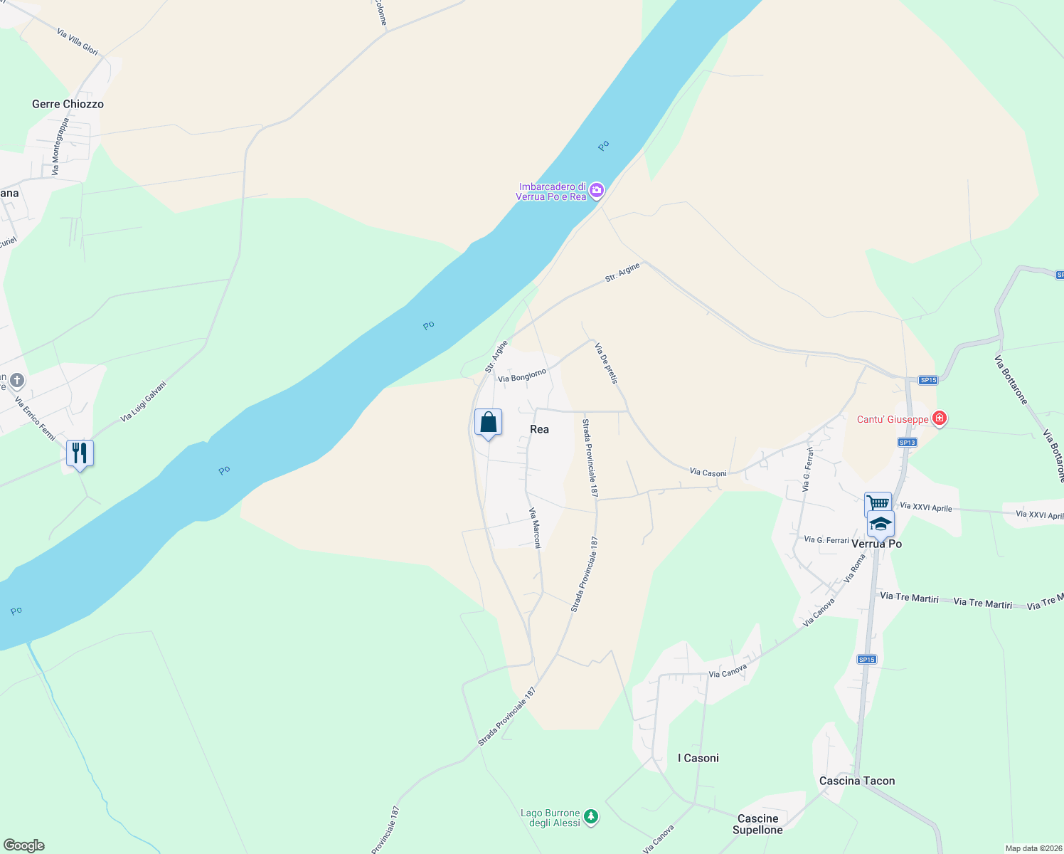 map of restaurants, bars, coffee shops, grocery stores, and more near in Rea
