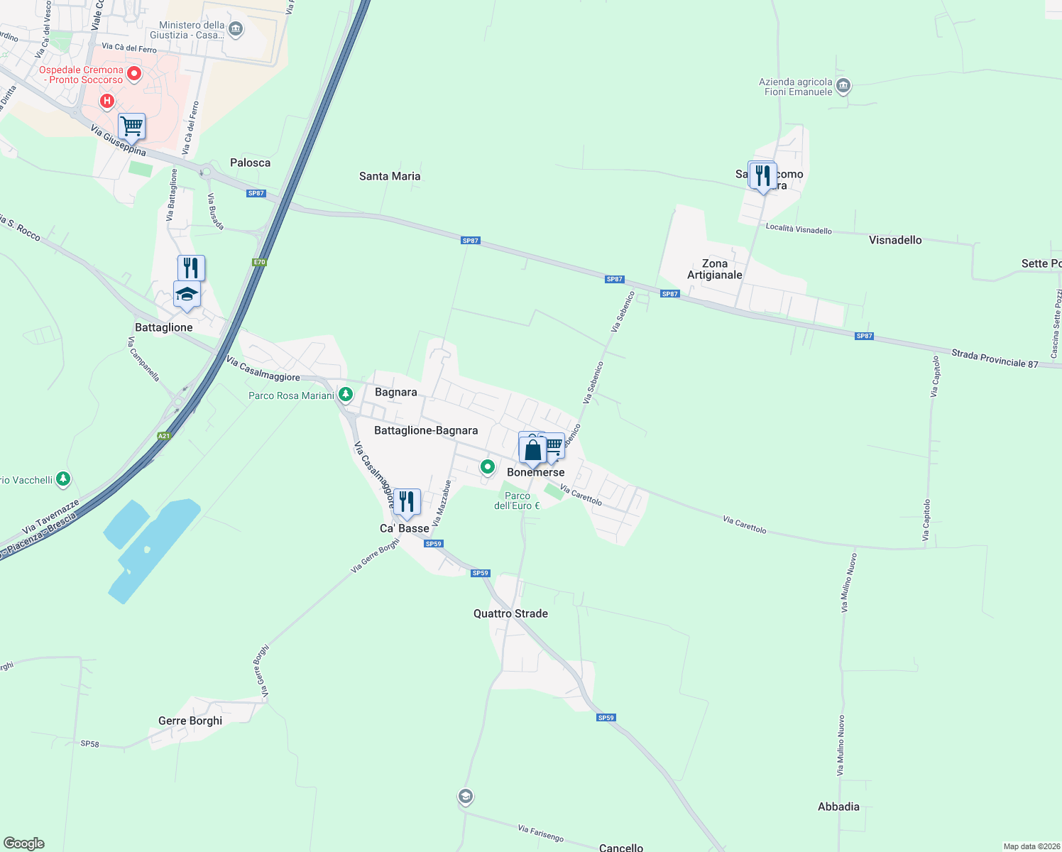 map of restaurants, bars, coffee shops, grocery stores, and more near 1 Via Pagliari Fratelli in Bonemerse
