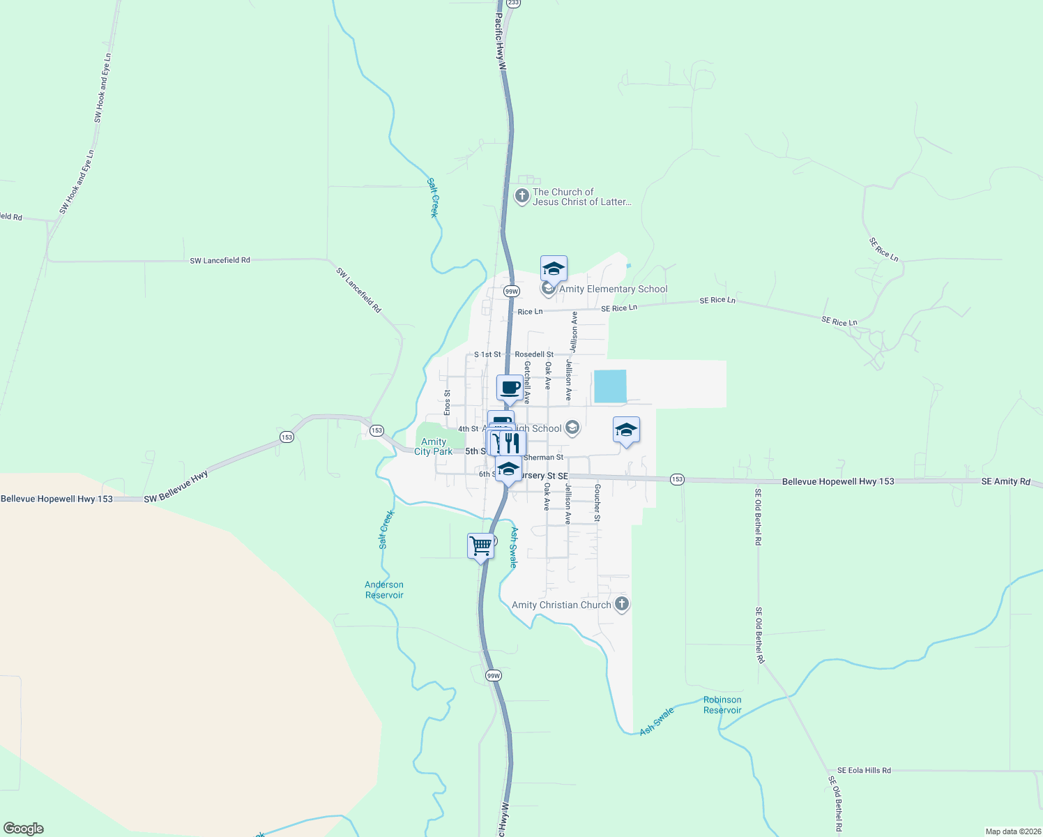 map of restaurants, bars, coffee shops, grocery stores, and more near 118 Maddox Avenue in Amity
