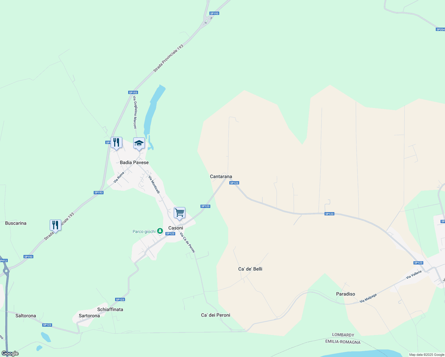 map of restaurants, bars, coffee shops, grocery stores, and more near 9 Località Cantarana in Cantarana