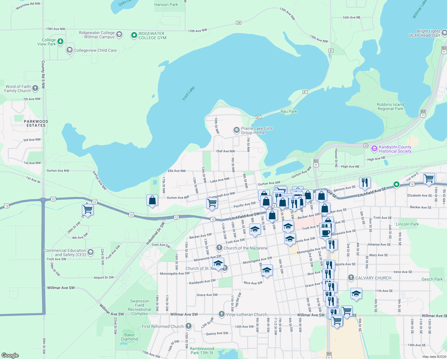 1012 Lake Avenue Northwest, Willmar MN Walk Score