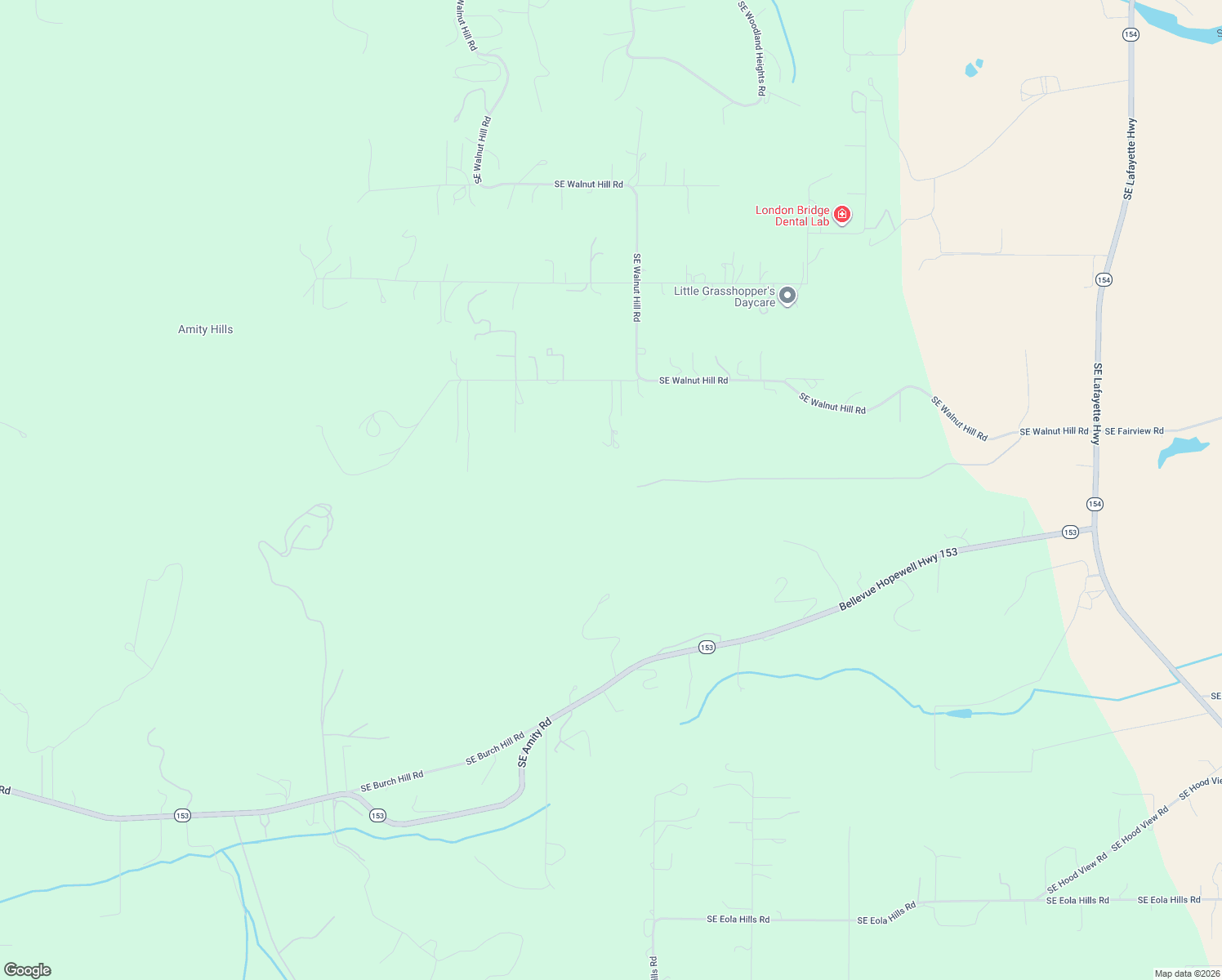 map of restaurants, bars, coffee shops, grocery stores, and more near 18250 Southeast Walnut Hill Road in Amity