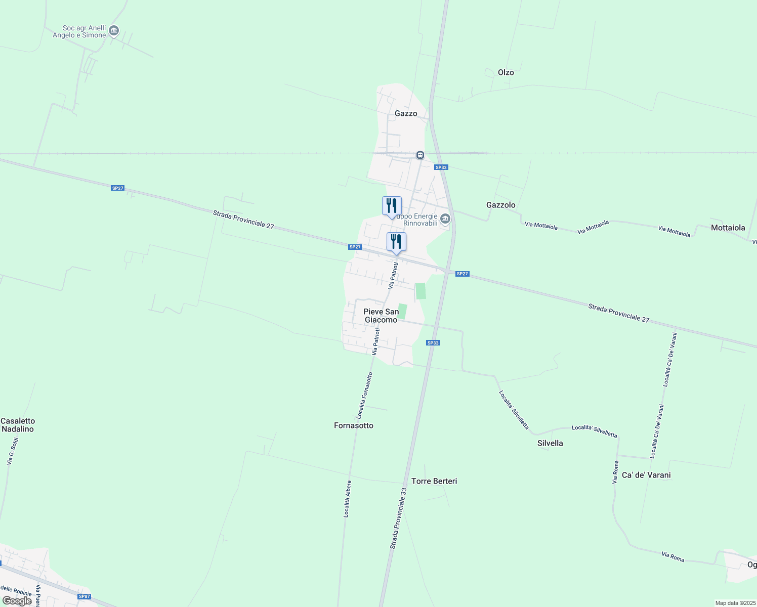 map of restaurants, bars, coffee shops, grocery stores, and more near in Pieve San Giacomo