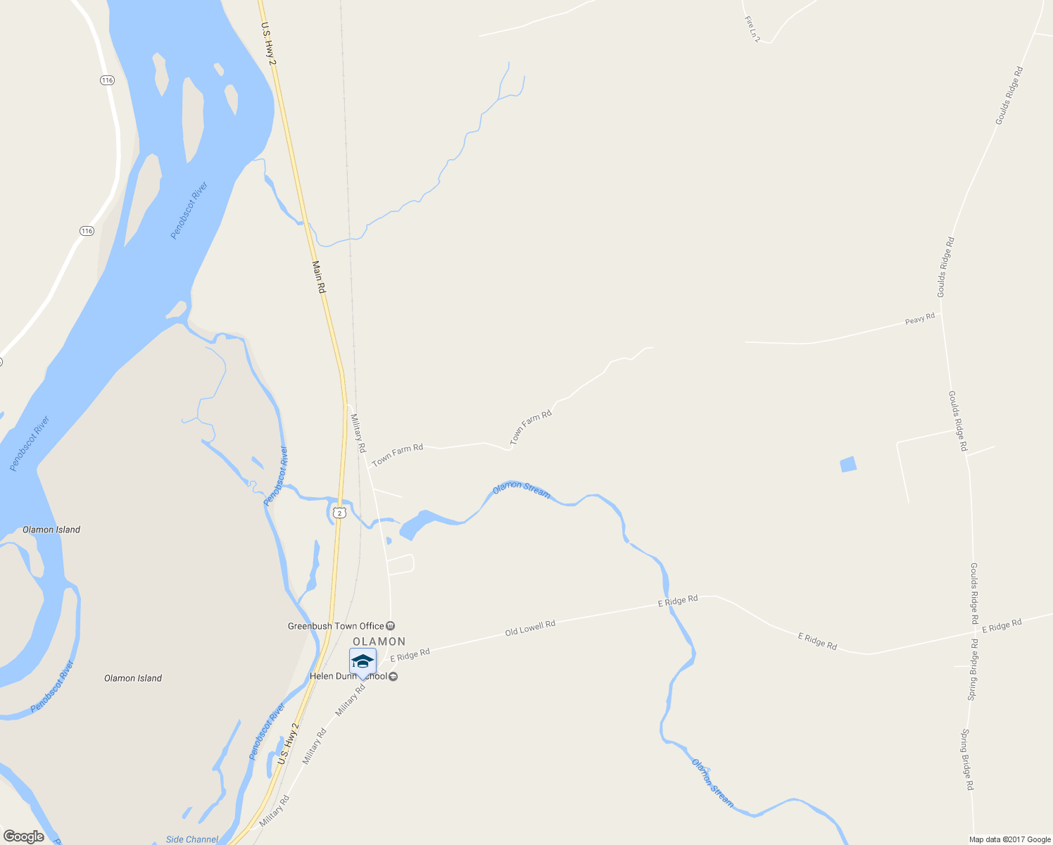 map of restaurants, bars, coffee shops, grocery stores, and more near Town Farm Road in Greenbush