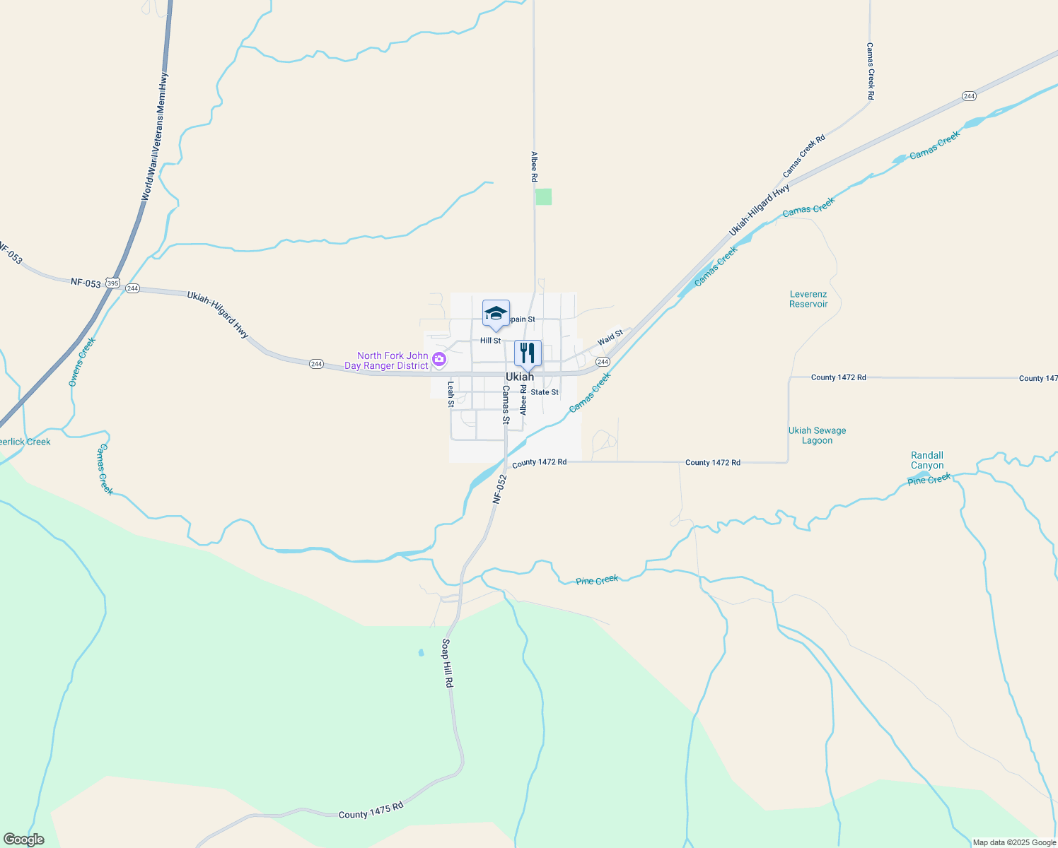 map of restaurants, bars, coffee shops, grocery stores, and more near 306 South Alba Street in Ukiah