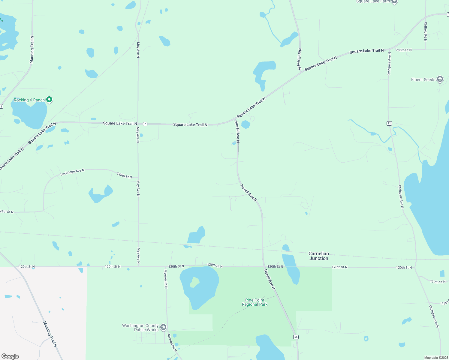 map of restaurants, bars, coffee shops, grocery stores, and more near 12590 Norell Avenue North in Stillwater