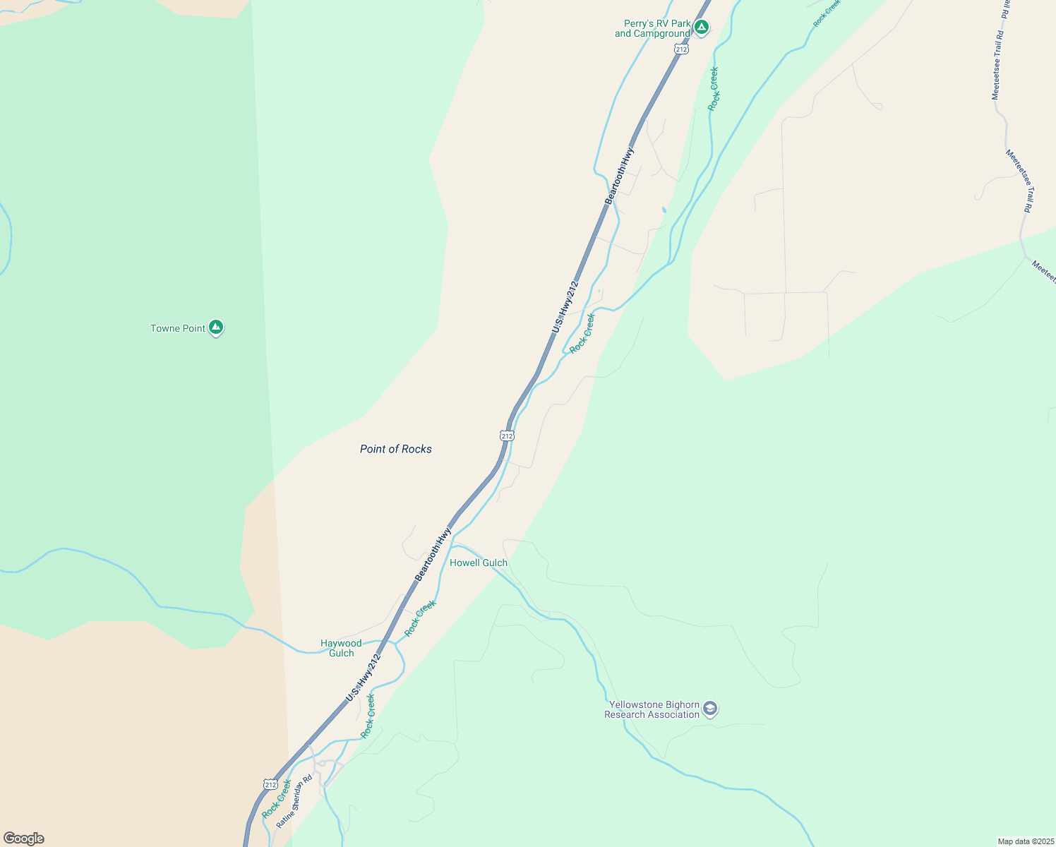 map of restaurants, bars, coffee shops, grocery stores, and more near 17 Biorn Lane in Red Lodge
