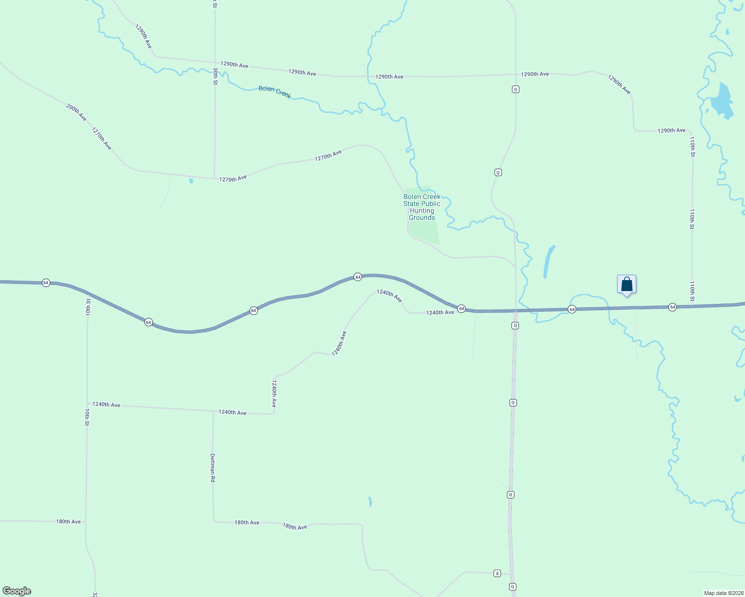 map of restaurants, bars, coffee shops, grocery stores, and more near 1240th Avenue in Glenwood City