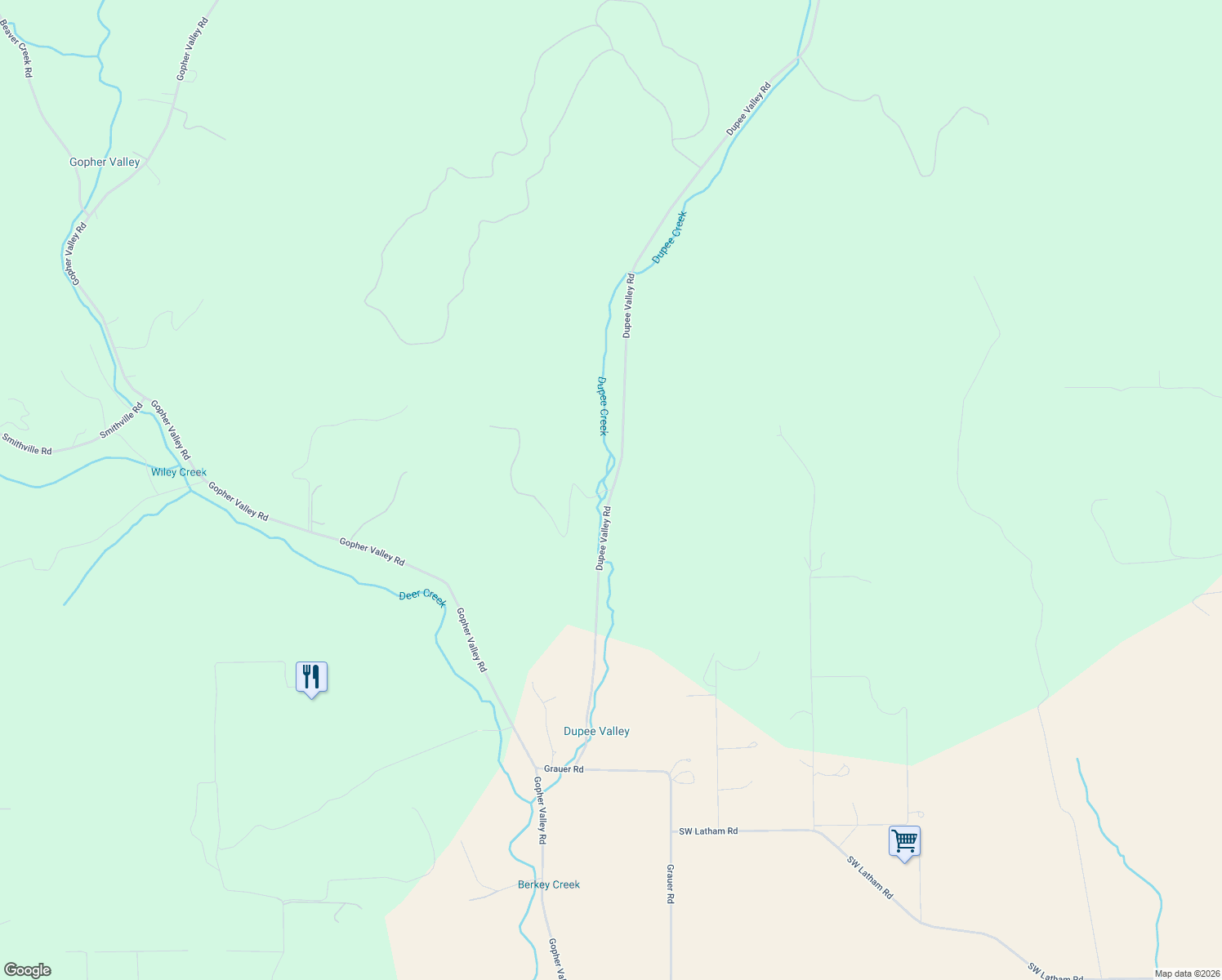 map of restaurants, bars, coffee shops, grocery stores, and more near Dupee Valley Road in Sheridan