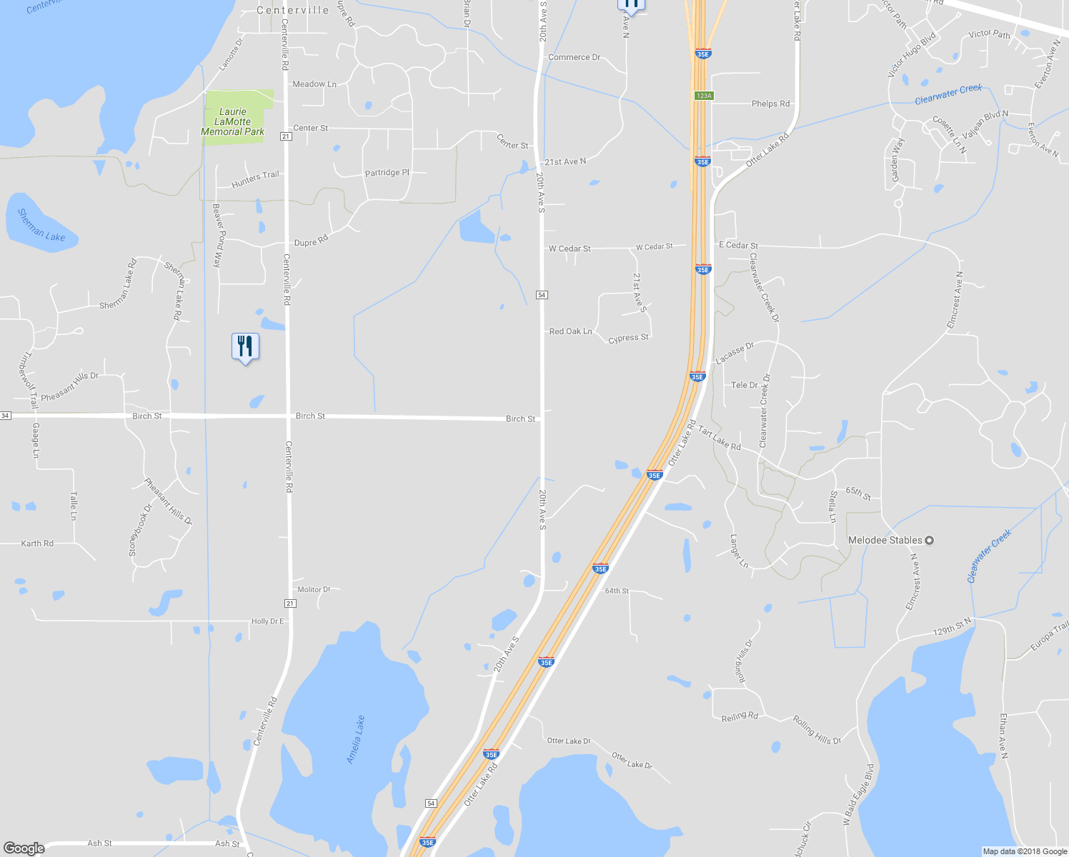 map of restaurants, bars, coffee shops, grocery stores, and more near 1990 Birch Street in Hugo