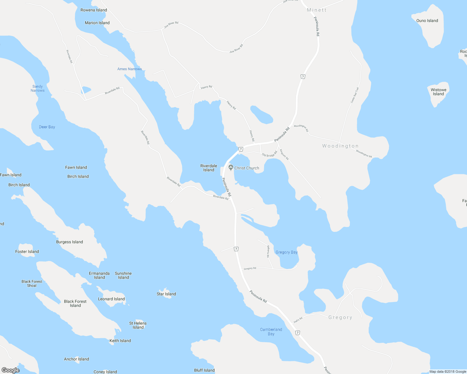 map of restaurants, bars, coffee shops, grocery stores, and more near 1800 Peninsula Road in Port Carling