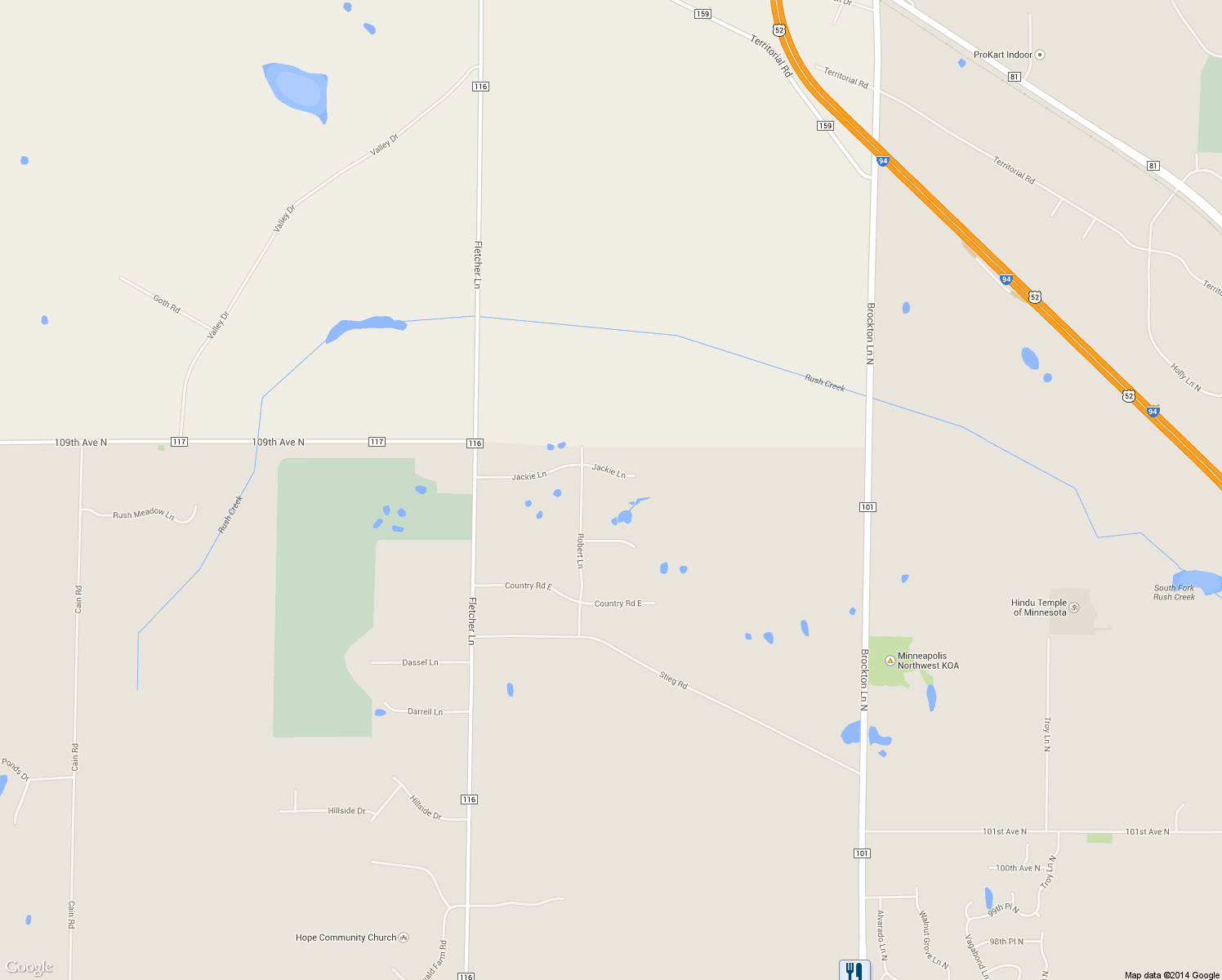 map of restaurants, bars, coffee shops, grocery stores, and more near 19603 Jackie Lane in Rogers