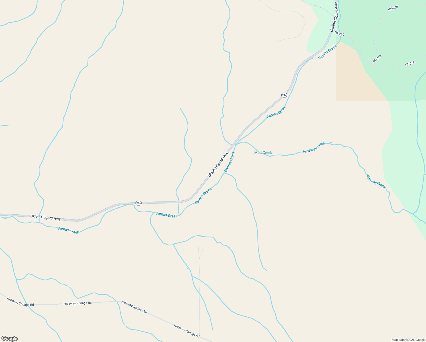map of restaurants, bars, coffee shops, grocery stores, and more near Ukiah-Hilgard Highway in Ukiah