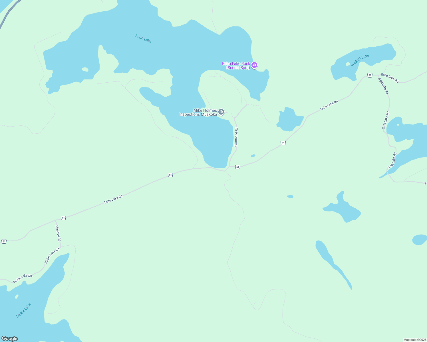 map of restaurants, bars, coffee shops, grocery stores, and more near 1420 Echo Lake Road in Baysville