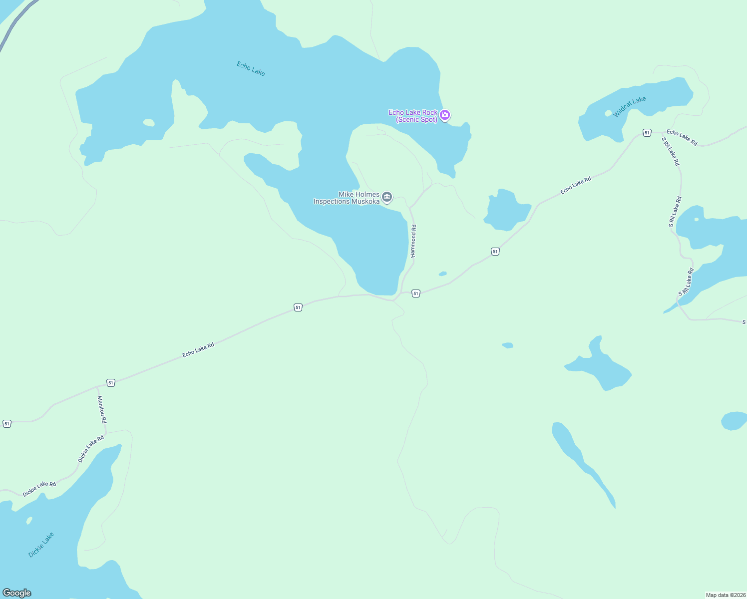 map of restaurants, bars, coffee shops, grocery stores, and more near 1420 Echo Lake Road in Baysville