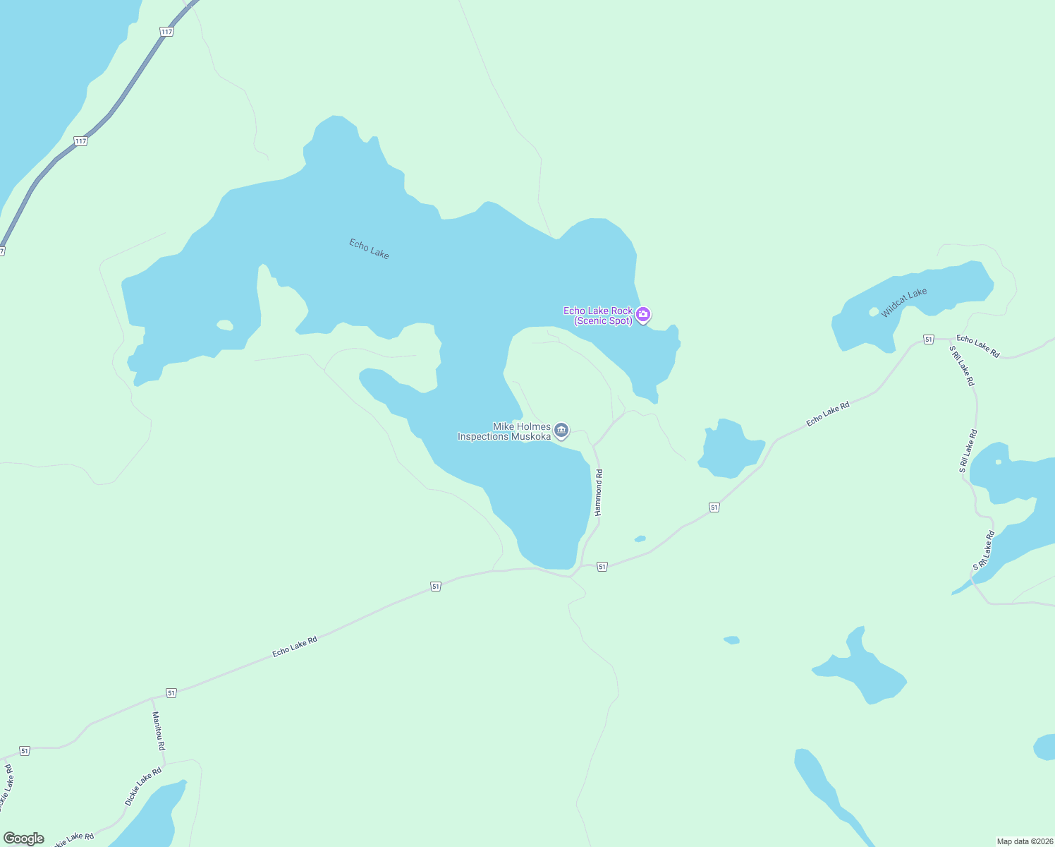 map of restaurants, bars, coffee shops, grocery stores, and more near 1023 McCabe Road in Baysville