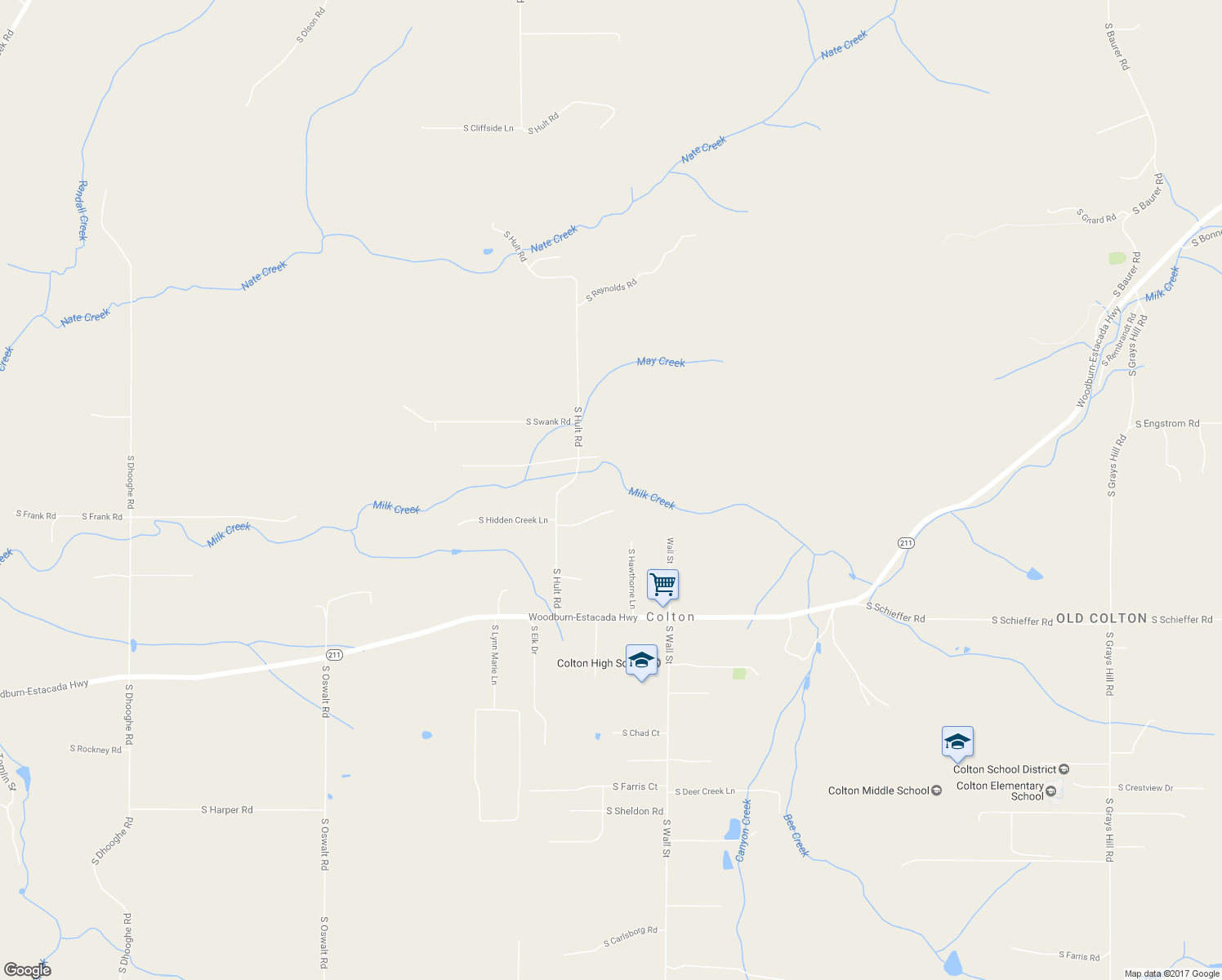 map of restaurants, bars, coffee shops, grocery stores, and more near 20755 South Creekview Place in Colton