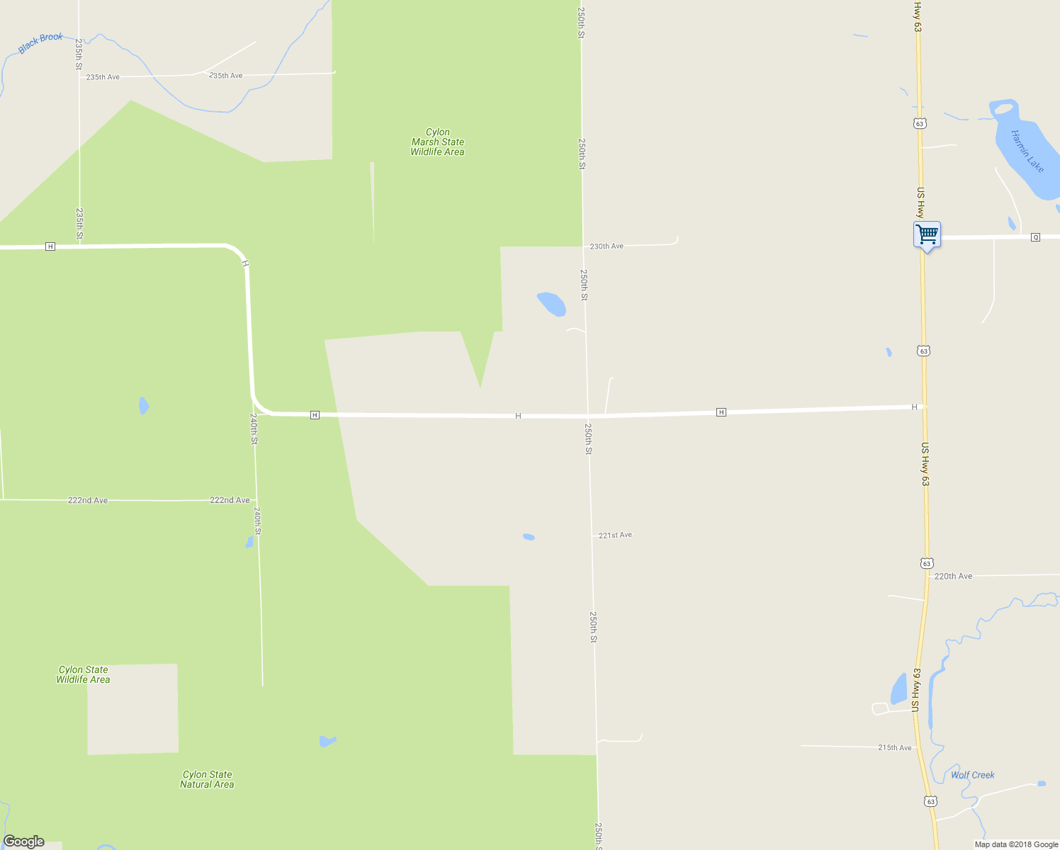 map of restaurants, bars, coffee shops, grocery stores, and more near 2487 County Road H in Deer Park