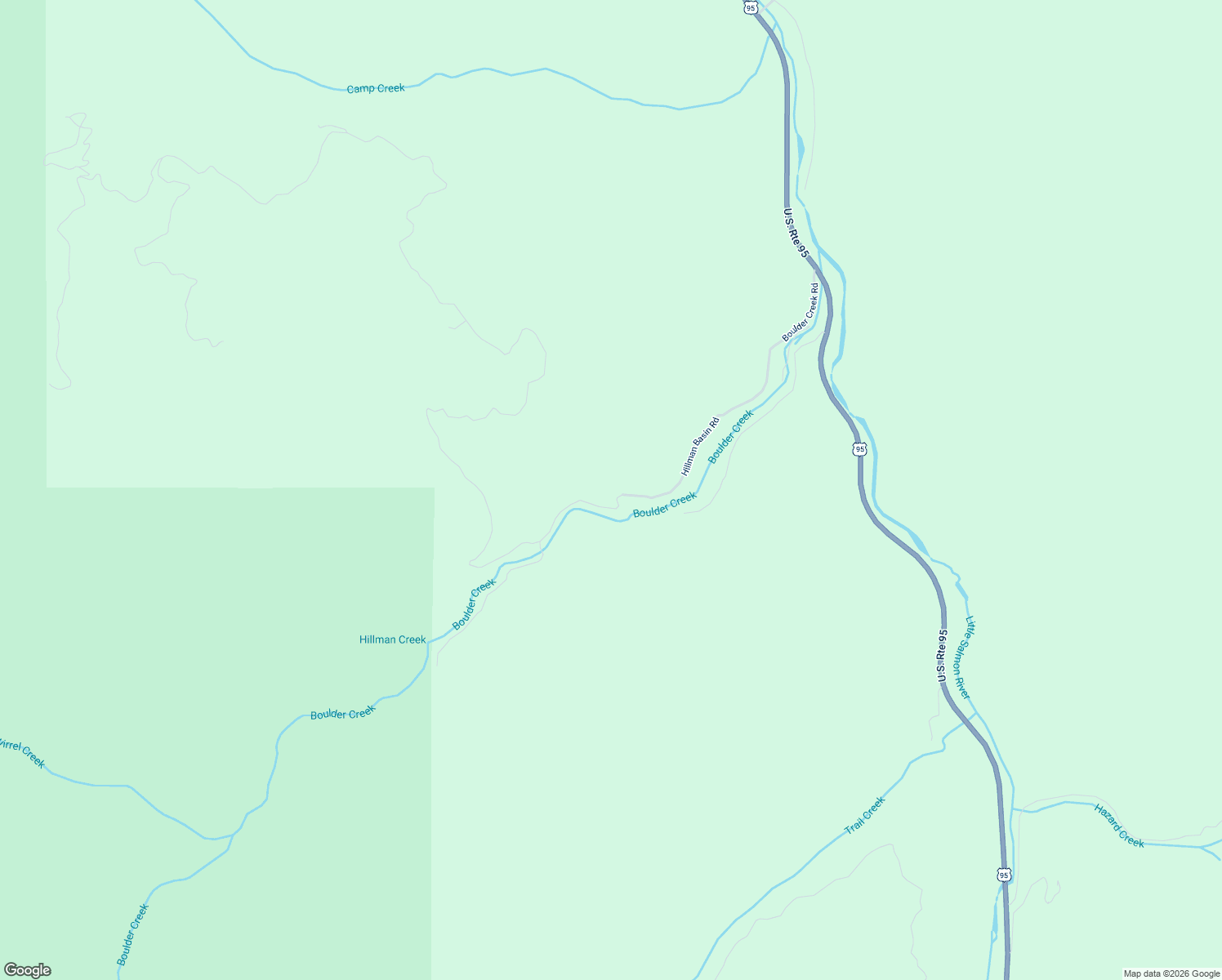 map of restaurants, bars, coffee shops, grocery stores, and more near 2857 Hillman Basin Road in Pollock