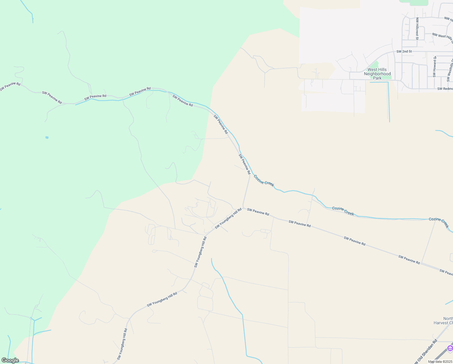 map of restaurants, bars, coffee shops, grocery stores, and more near 14275 Southwest Peavine Road in McMinnville