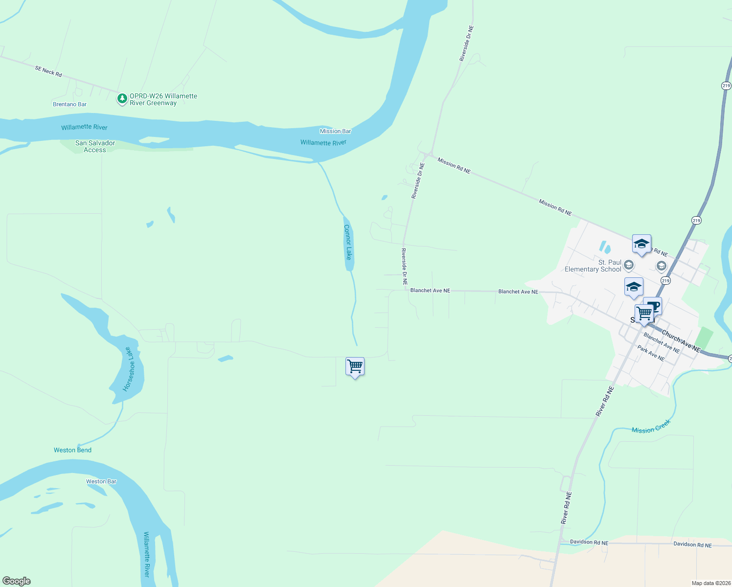 map of restaurants, bars, coffee shops, grocery stores, and more near 3267 Horseshoe Lake Rd NE in St Paul