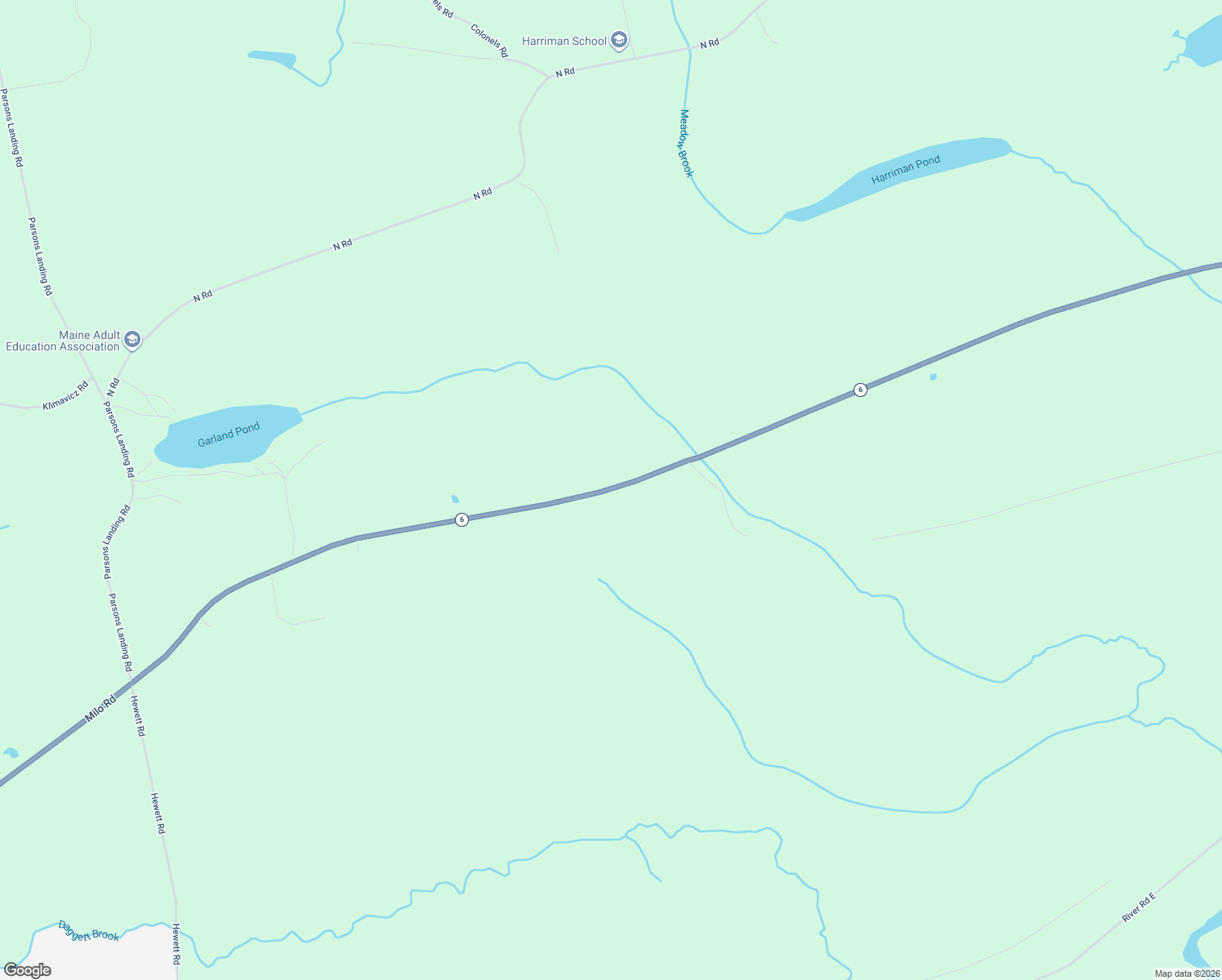 map of restaurants, bars, coffee shops, grocery stores, and more near Maine 16 in Sebec